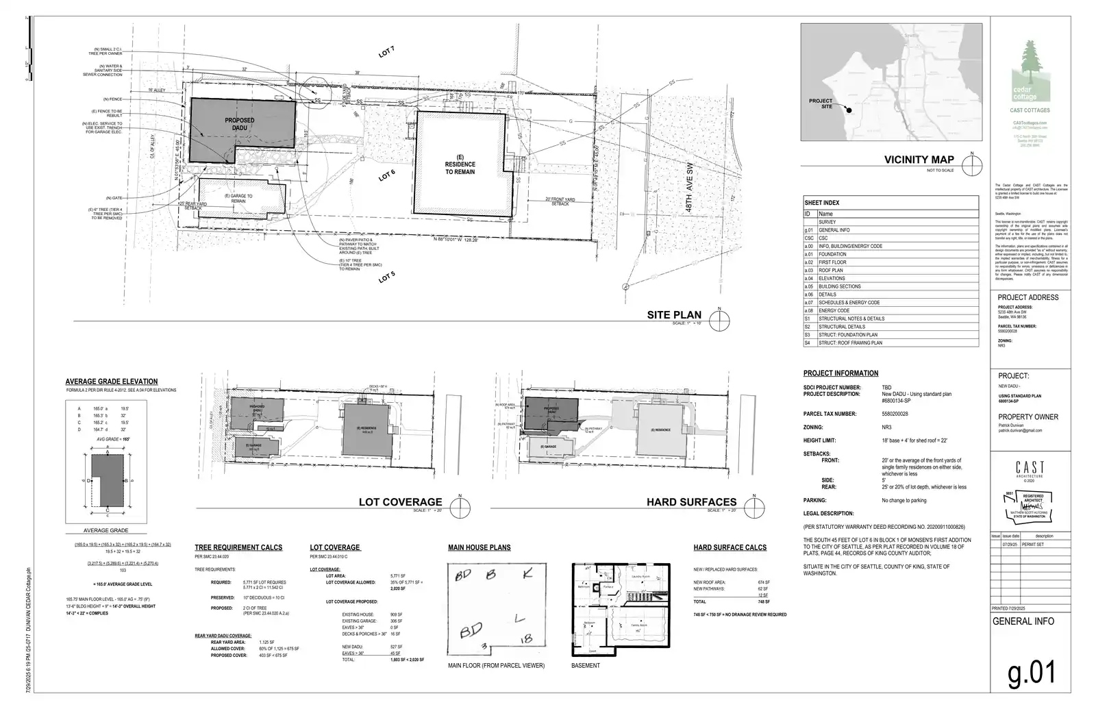 Site plan for 5233 48th Ave SW