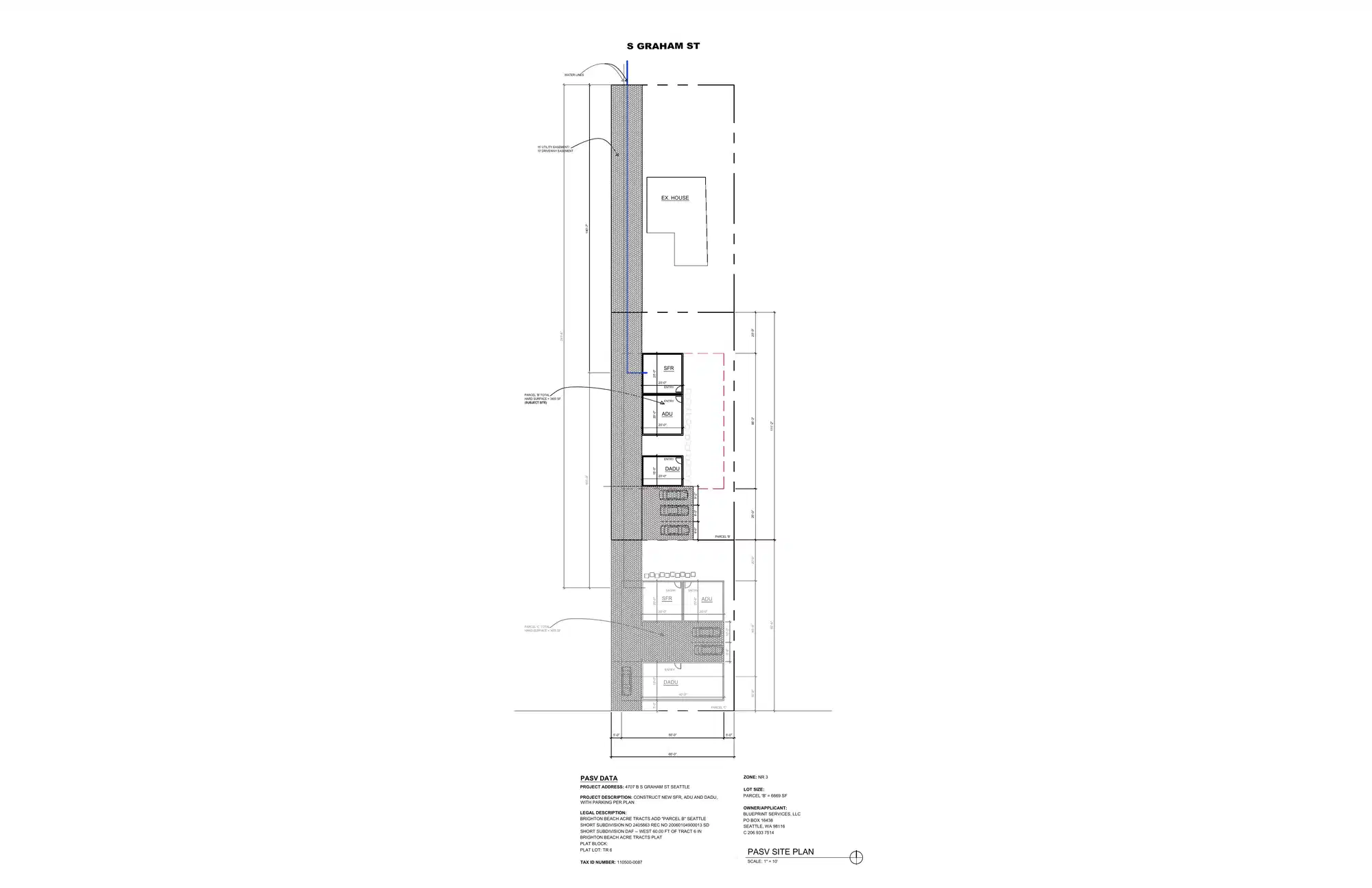 Site plan for 4707 D S Graham St