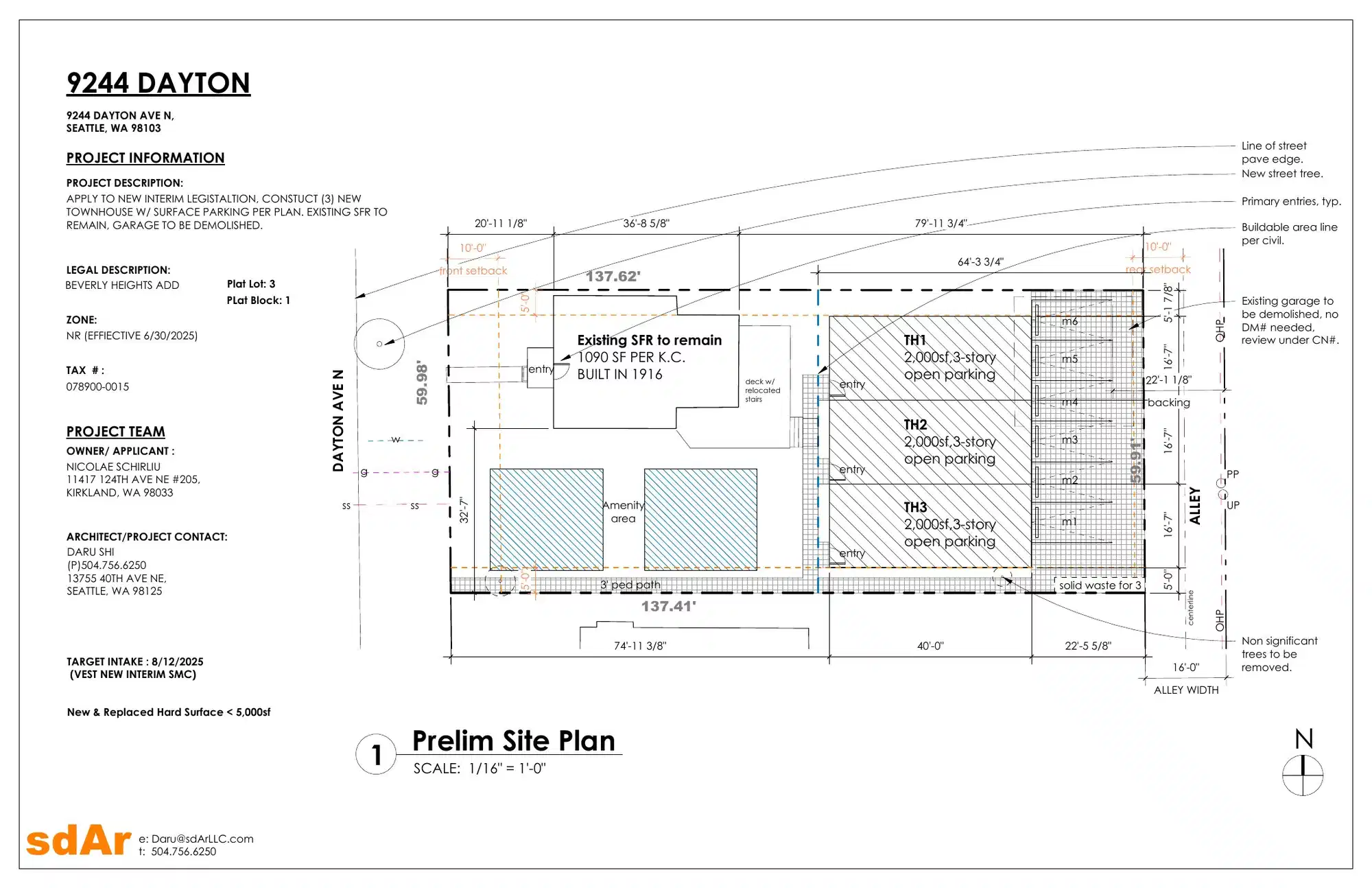Site plan for 9240 Dayton Ave N