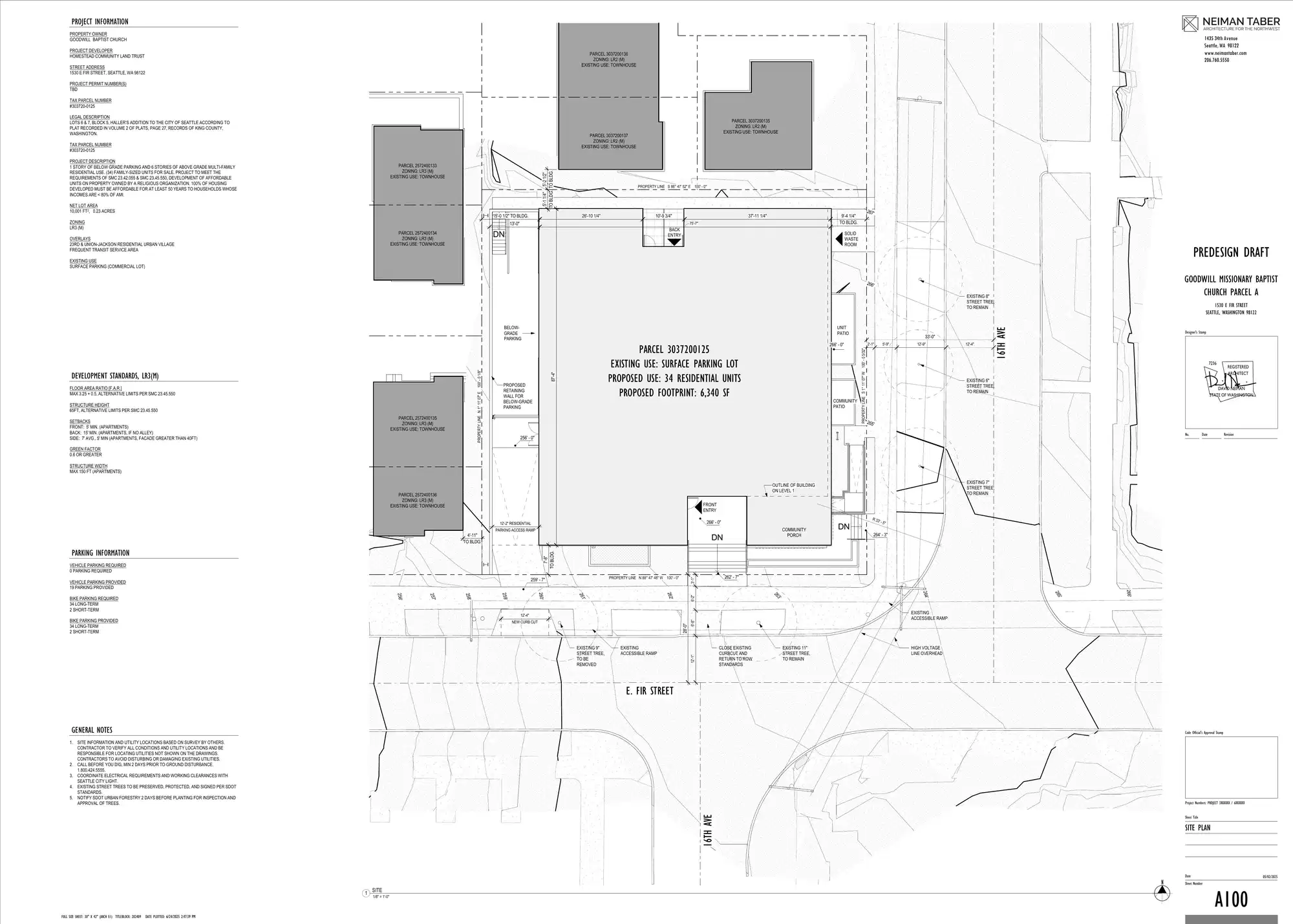 Site plan for 1530 E Fir St