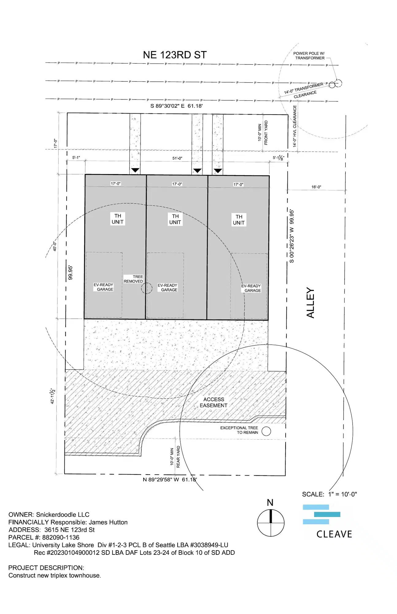 Site plan for 3615 NE 123rd St