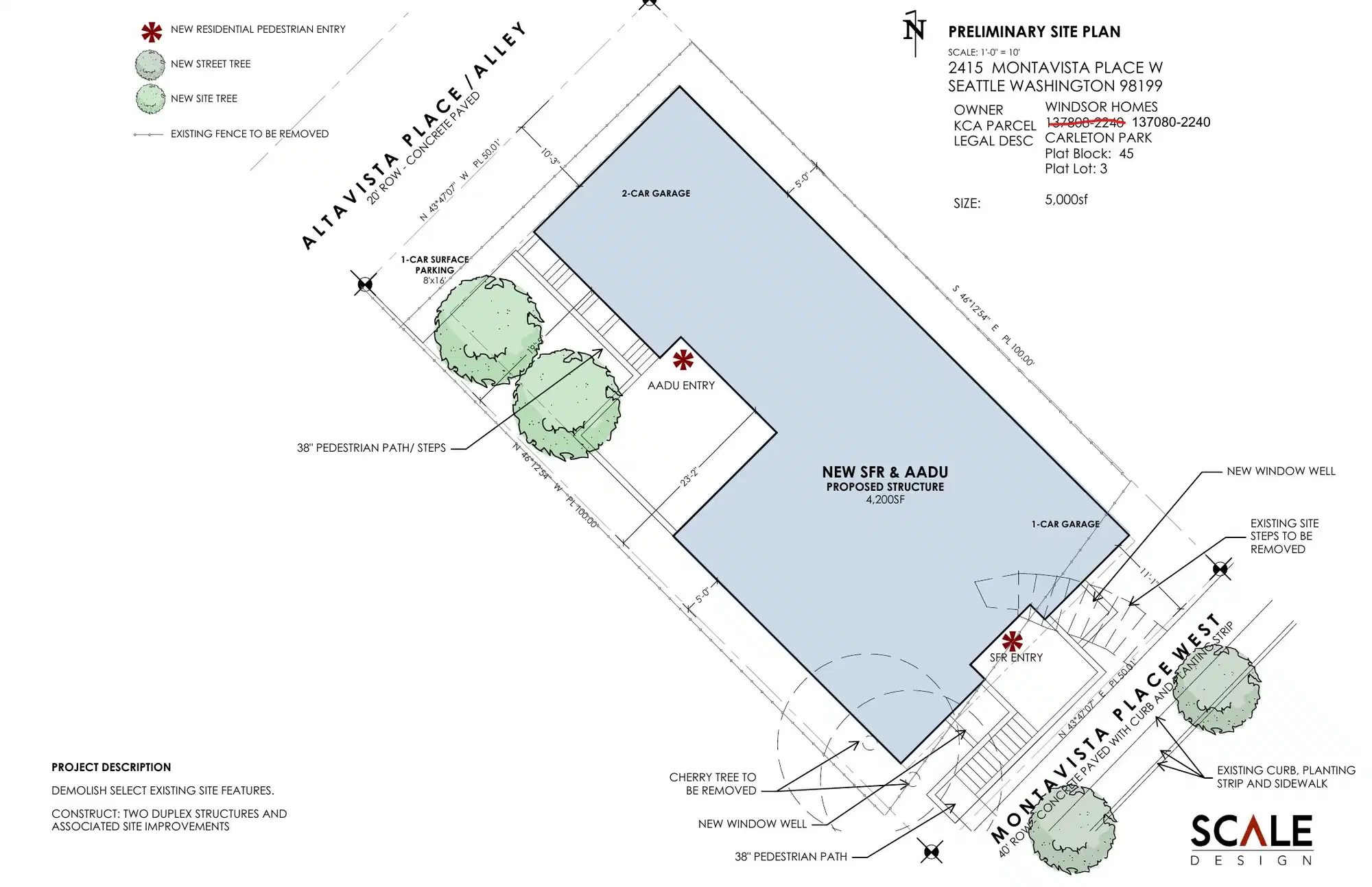 Site plan for 2415 Montavista Pl W