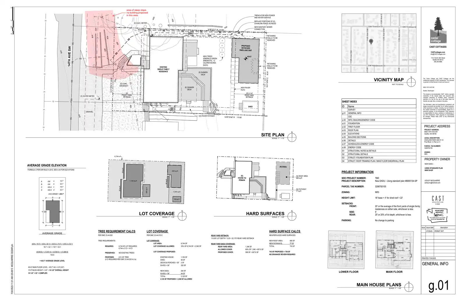 Site plan for 8824 14th Ave SW