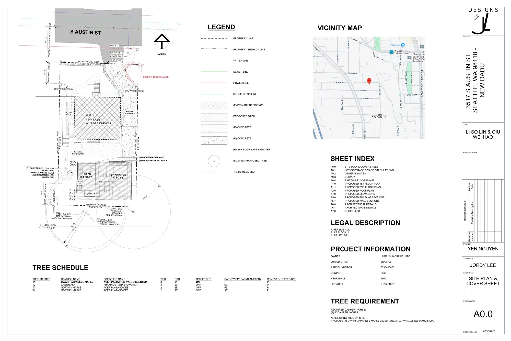 Site plan for 3519 S Austin St