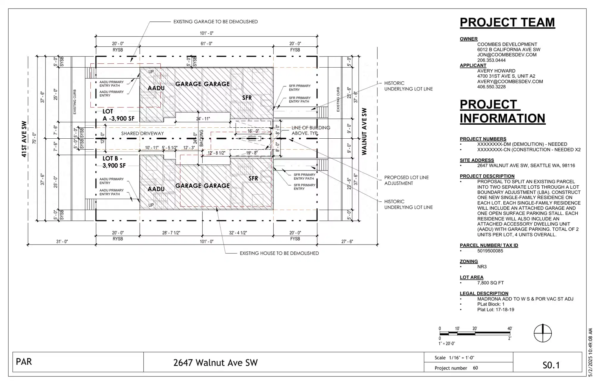Site plan for 2648 41st Ave SW