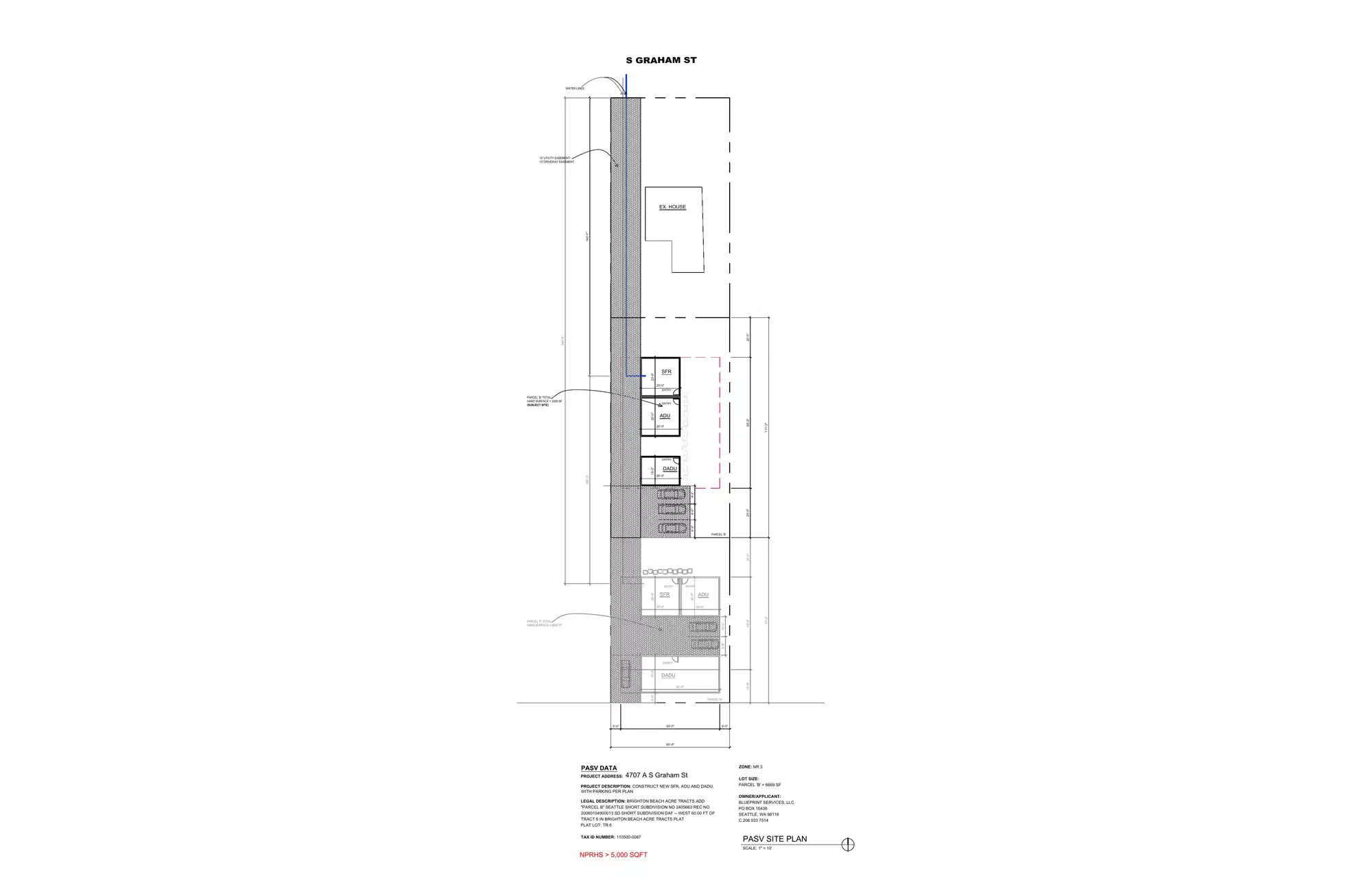 Site plan for 4707 A S Graham St