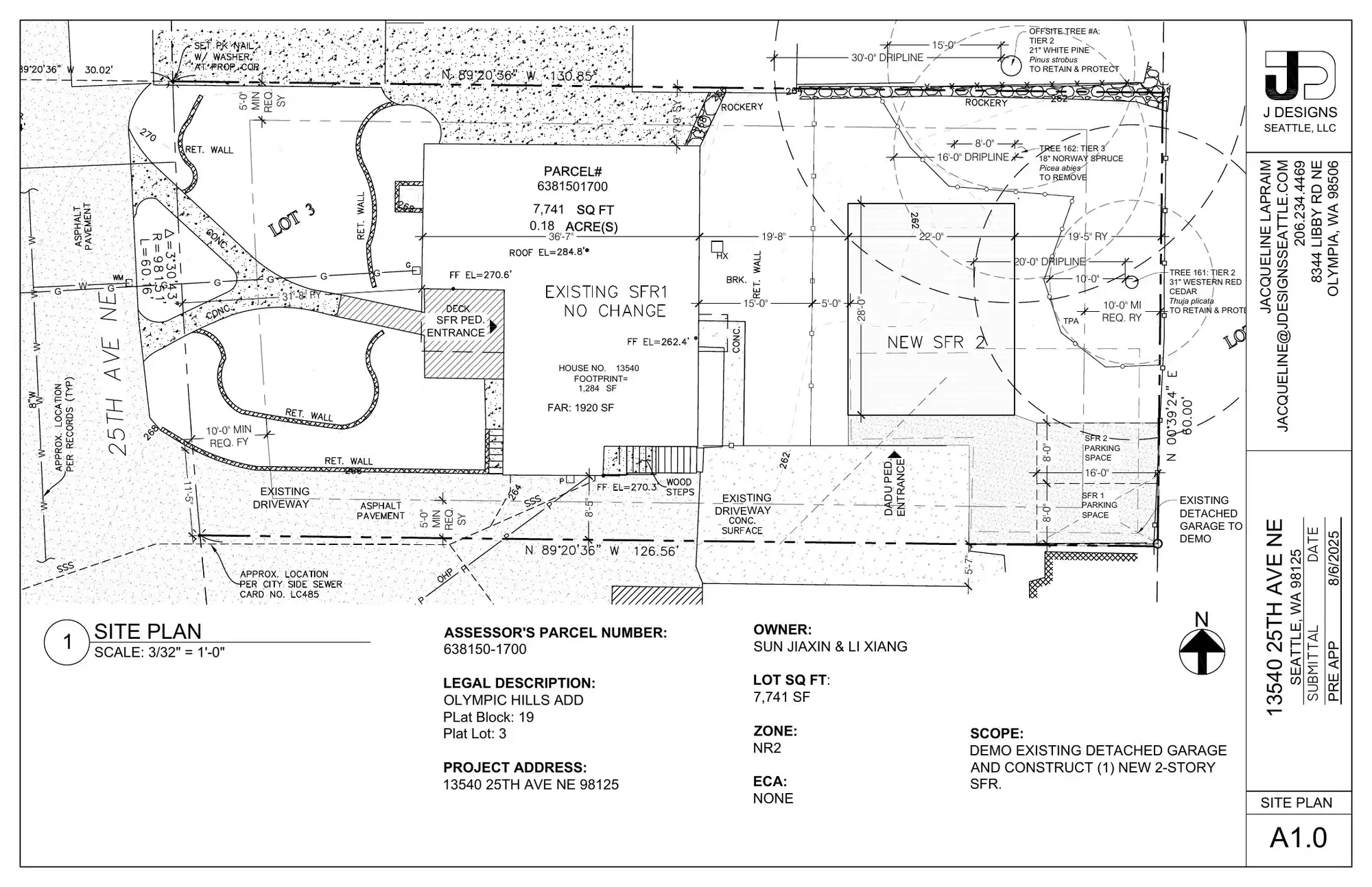 Site plan for 13540 B 25th Ave NE