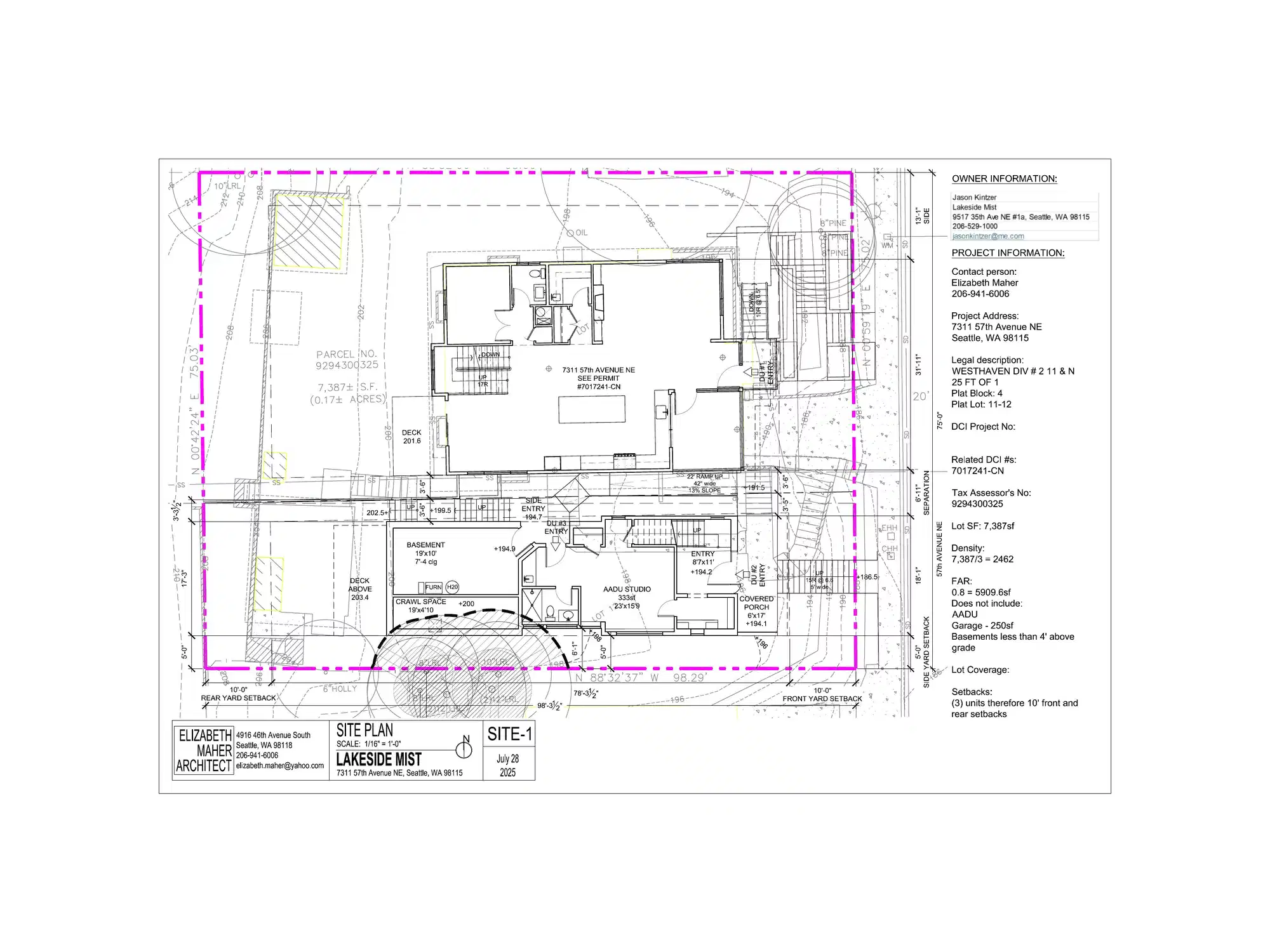 Site plan for 7309 57th Ave NE
