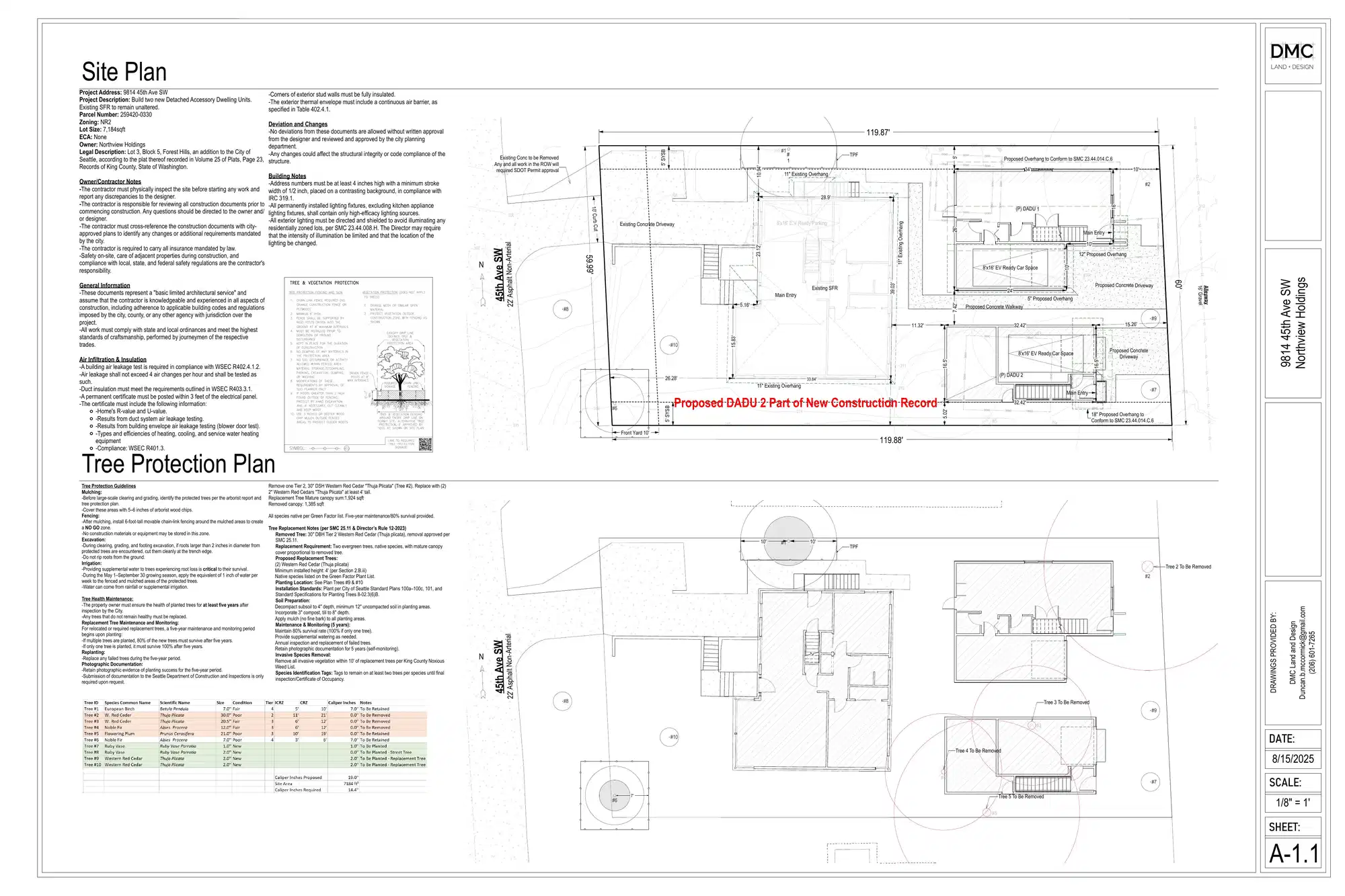 Site plan for 9814 45th Ave SW