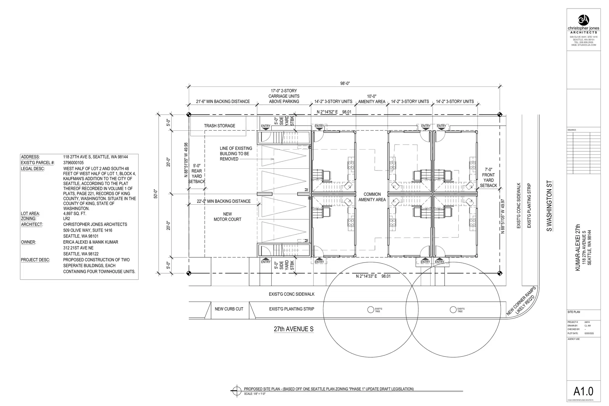 Site plan for 120 27th Ave S