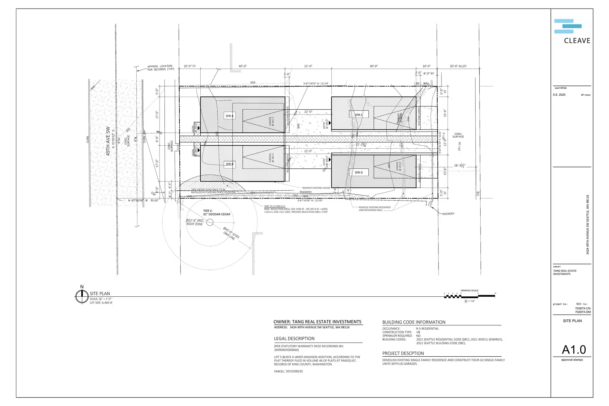 Site plan for 3424 49th Ave SW