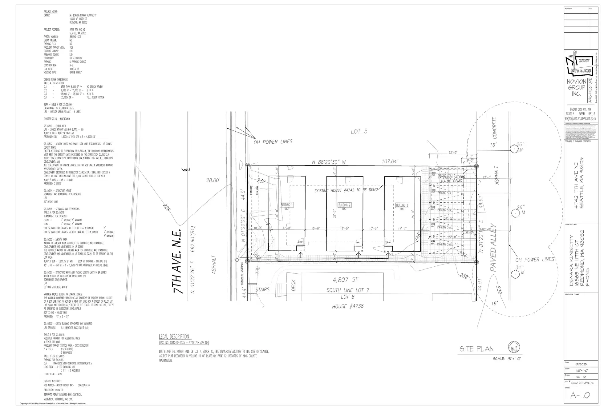 Site plan for 4740 7th Ave NE