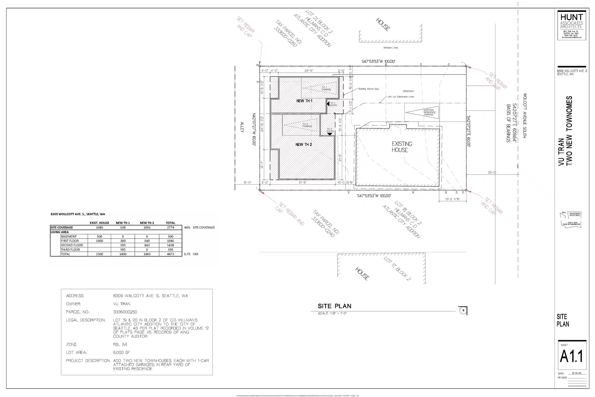 Site plan for 8307 Wolcott Ave S