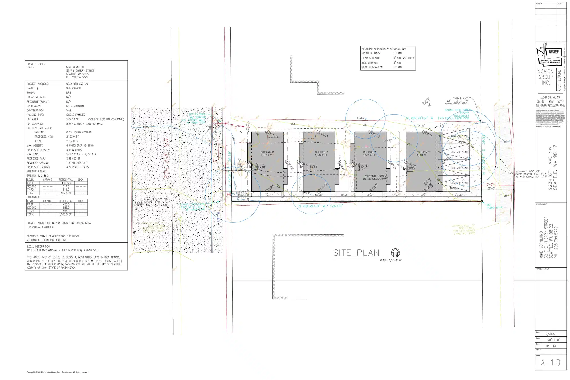 Site plan for 9232 A 8th Ave NW