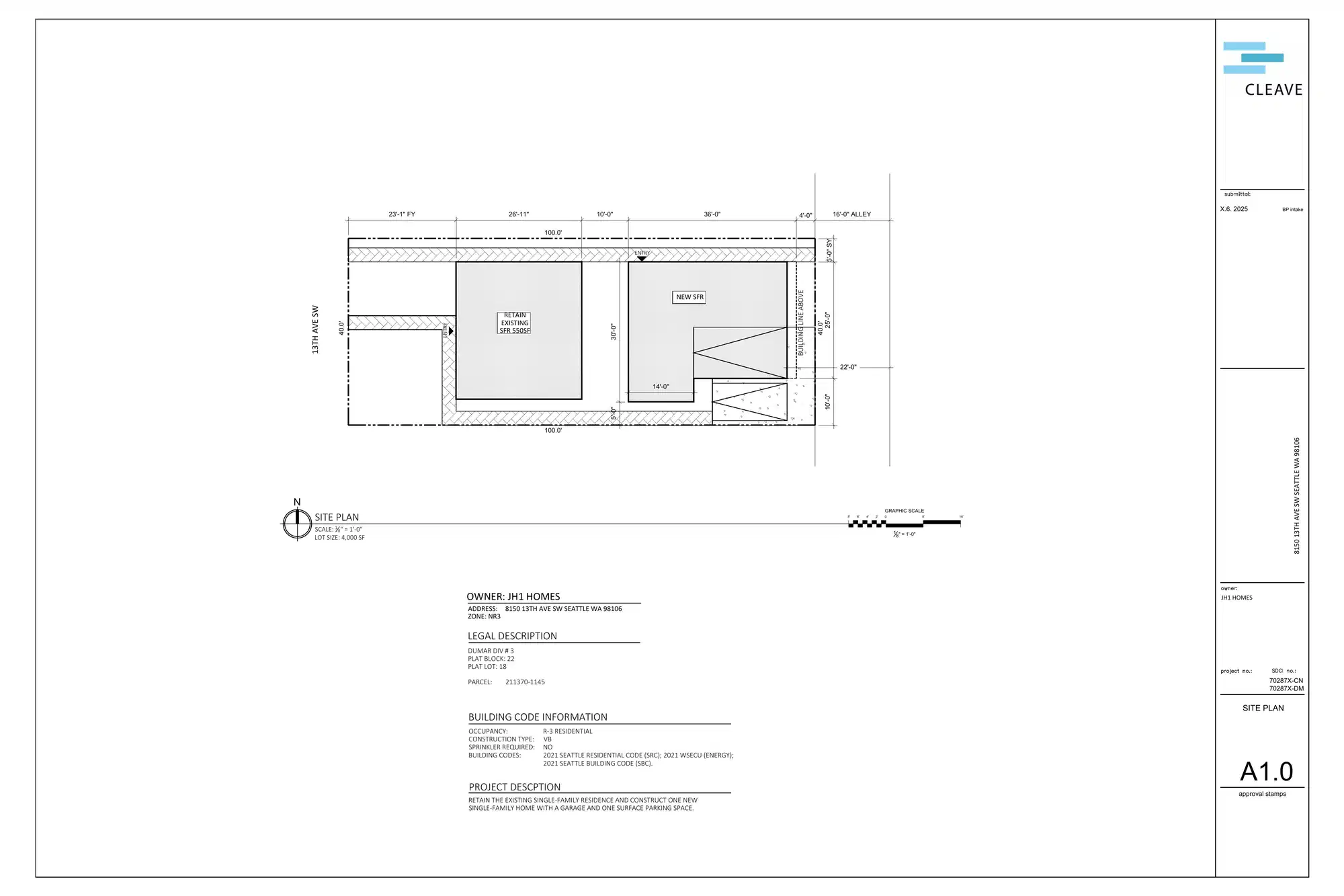 Site plan for 8150 13th Ave SW