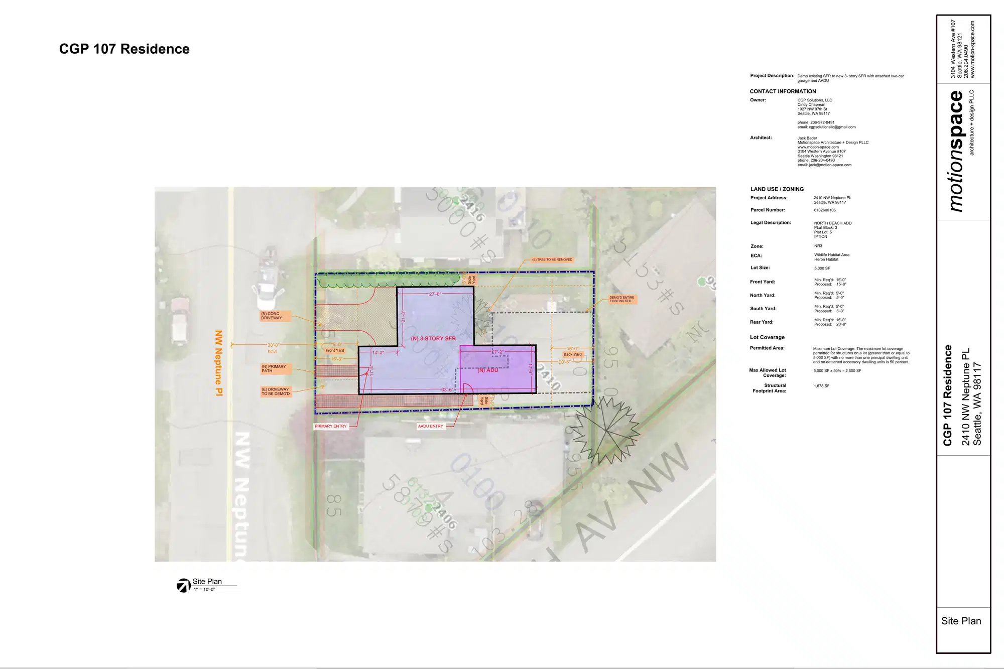 Site plan for 2410 NW Neptune Pl