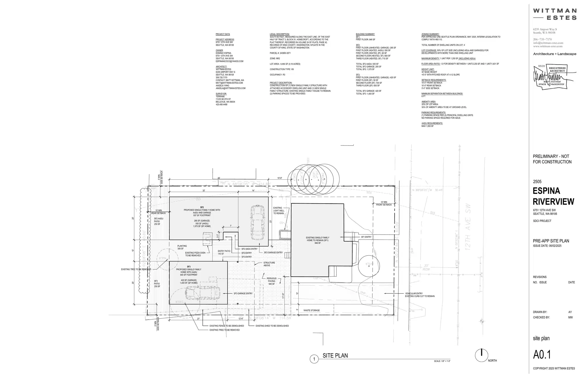 Site plan for 6755 12th Ave SW