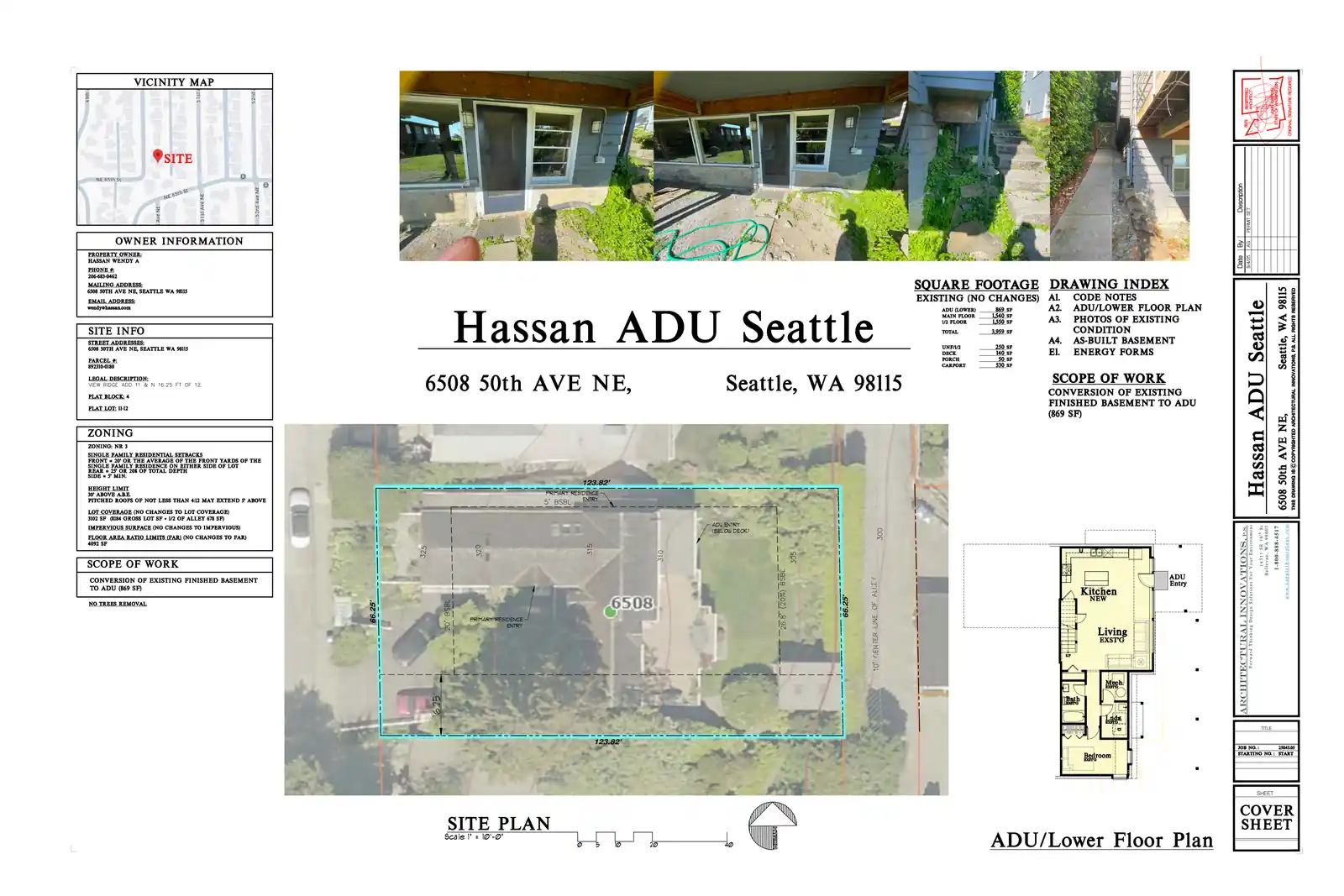 Site plan for 6508 50th Ave NE