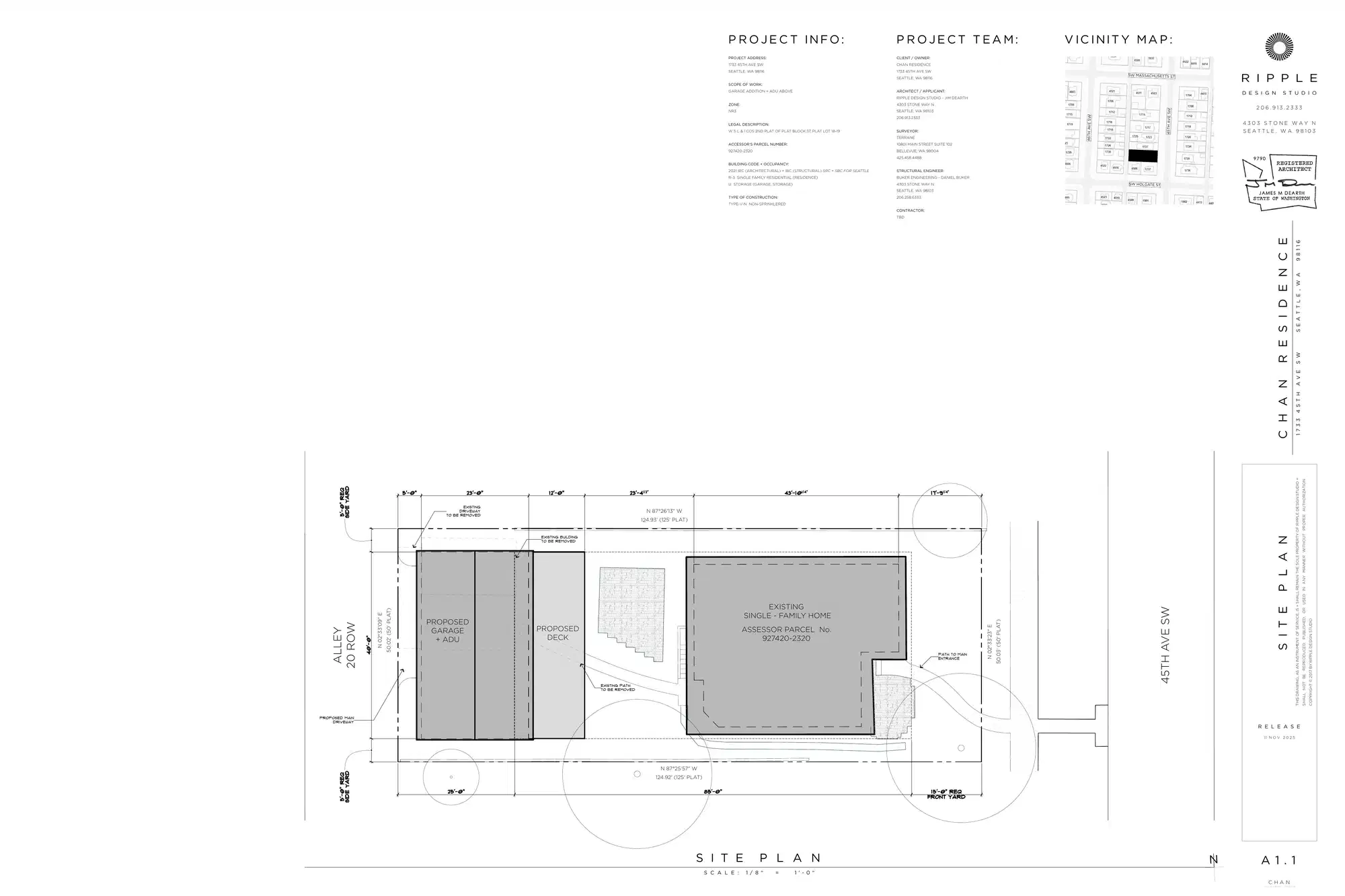 Site plan for 1735 45th Ave SW