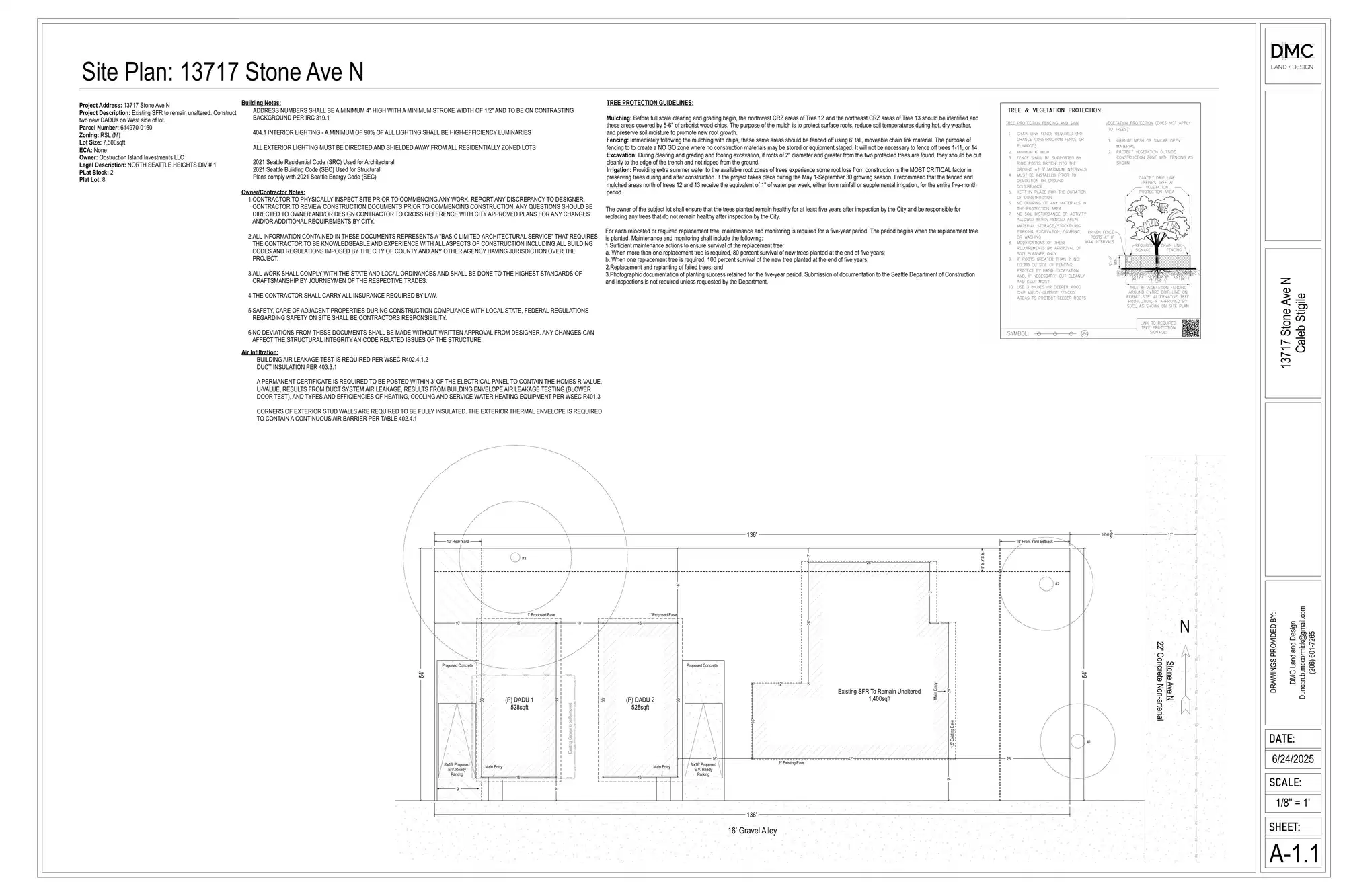 Site plan for 13715 Stone Ave N
