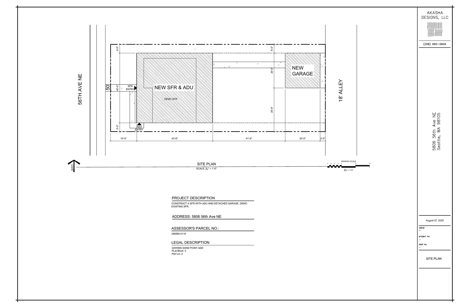 Site plan for 5806 56th Ave NE