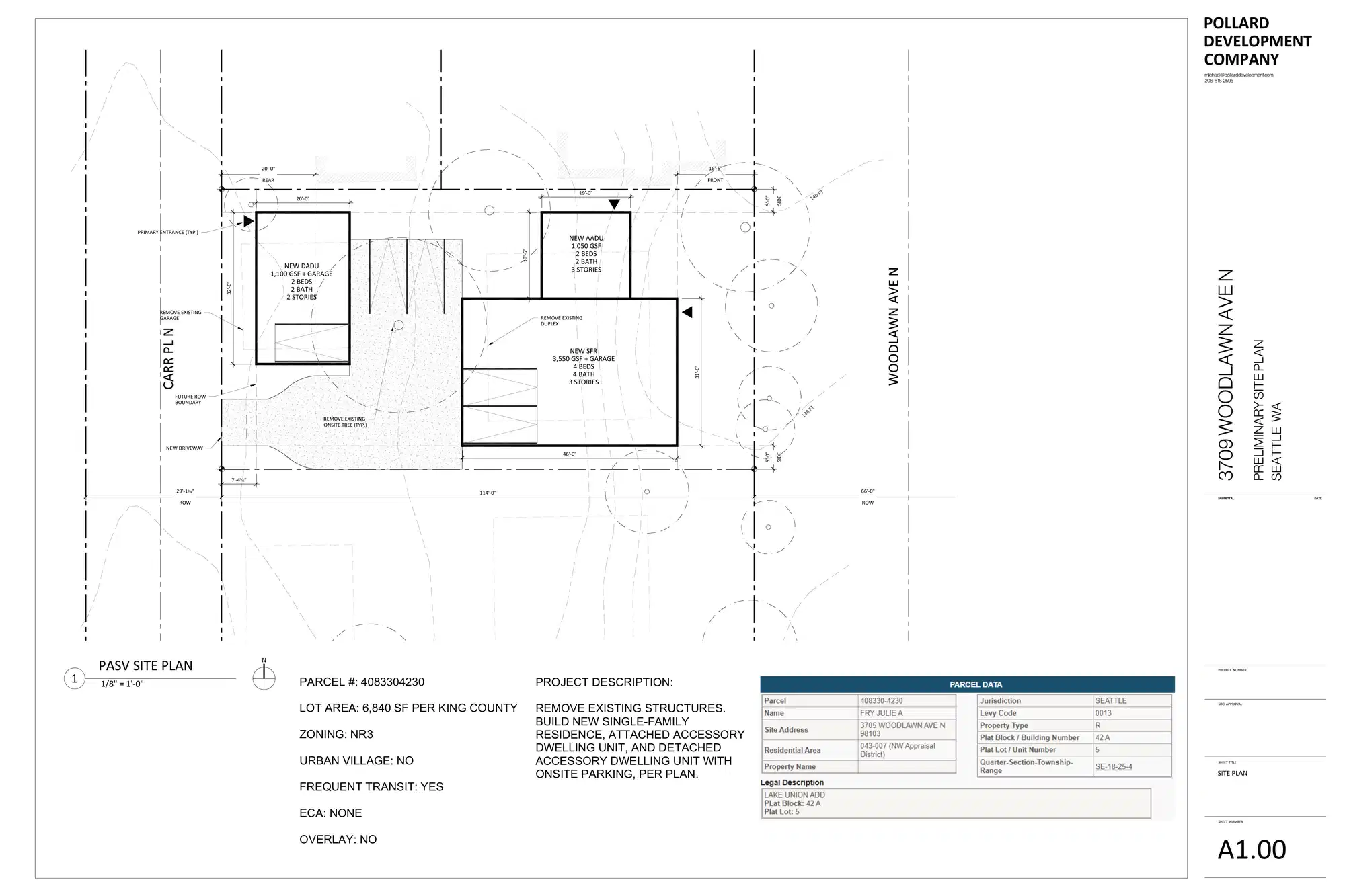 Site plan for 3708 Carr Pl N