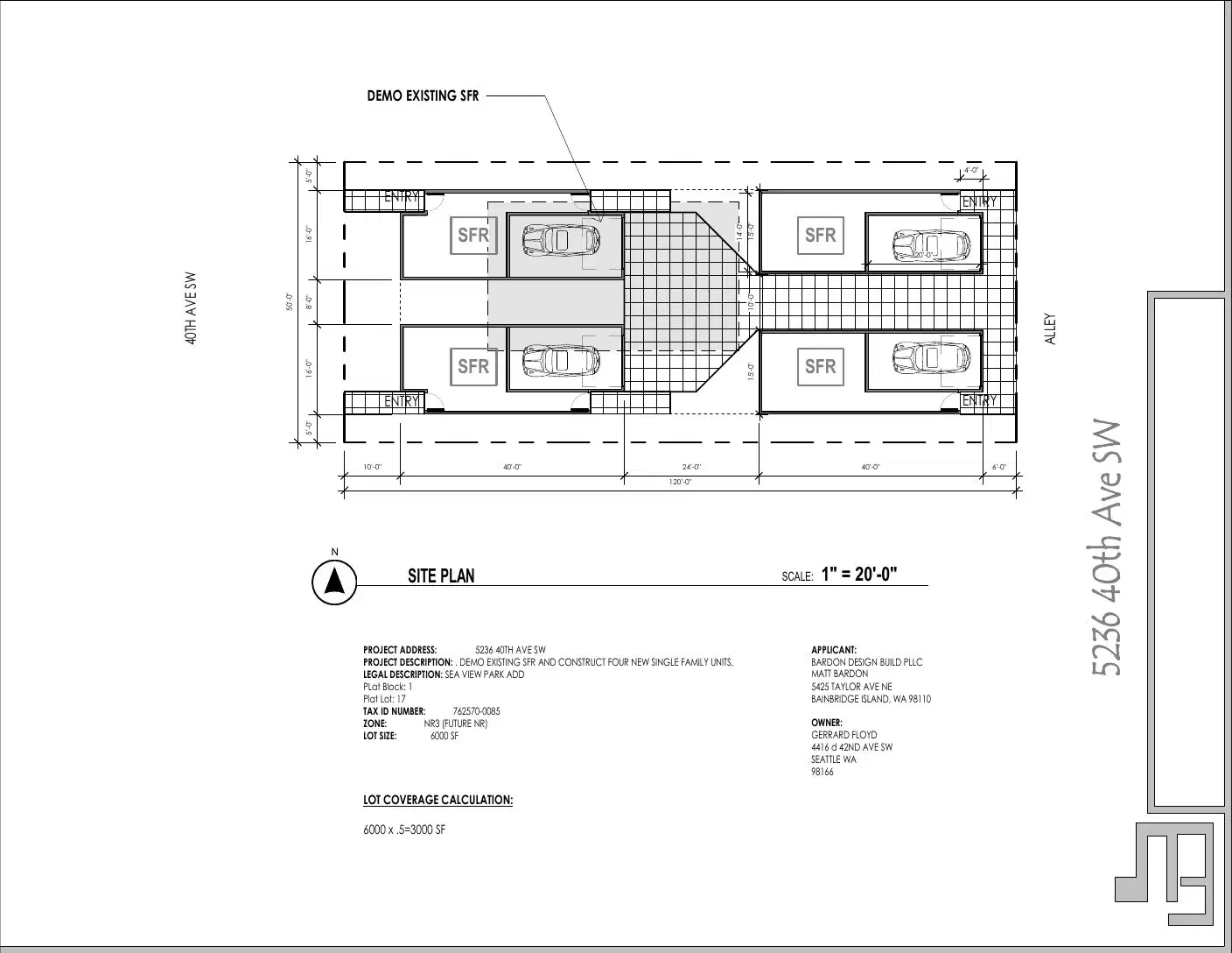 Site plan for 5236 40th Ave SW