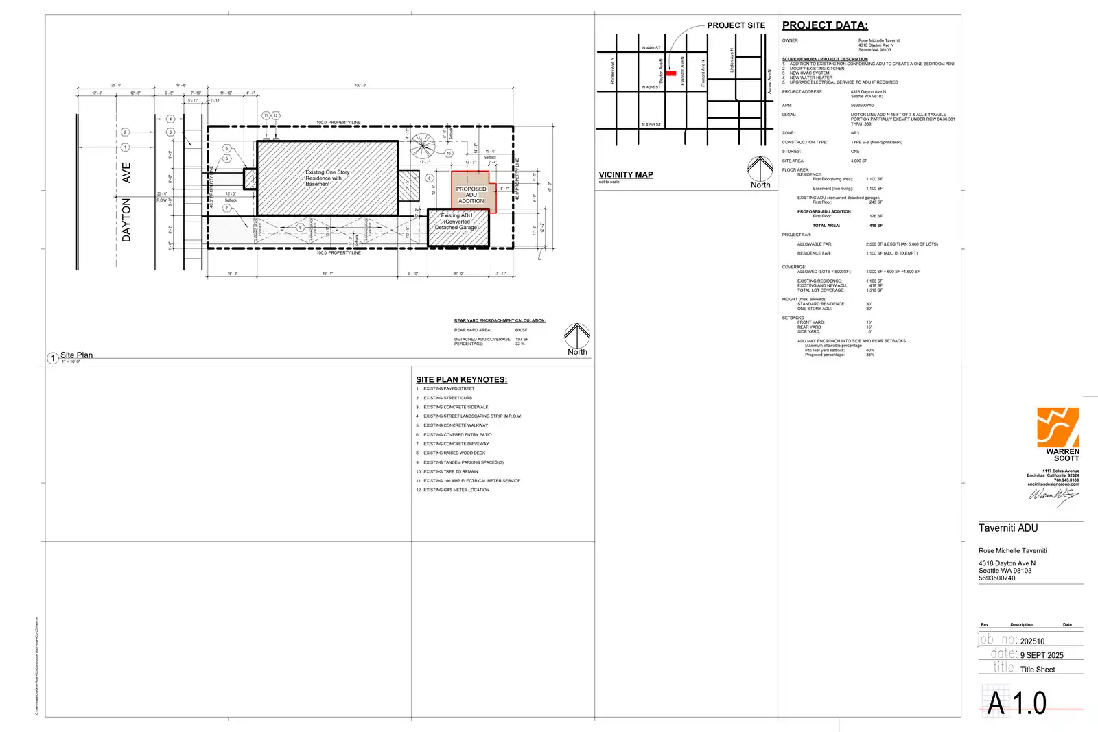 Site plan for 4316 Dayton Ave N
