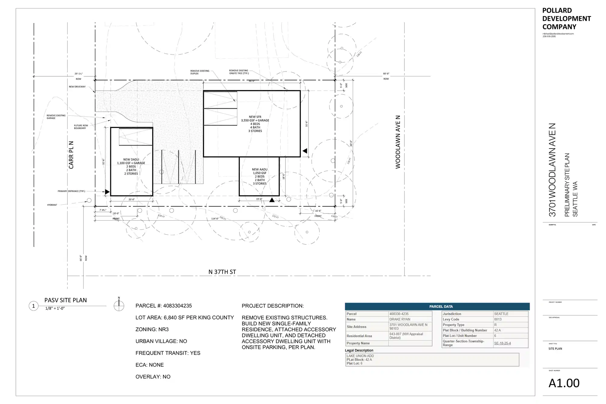 Site plan for 3702 Carr Pl N