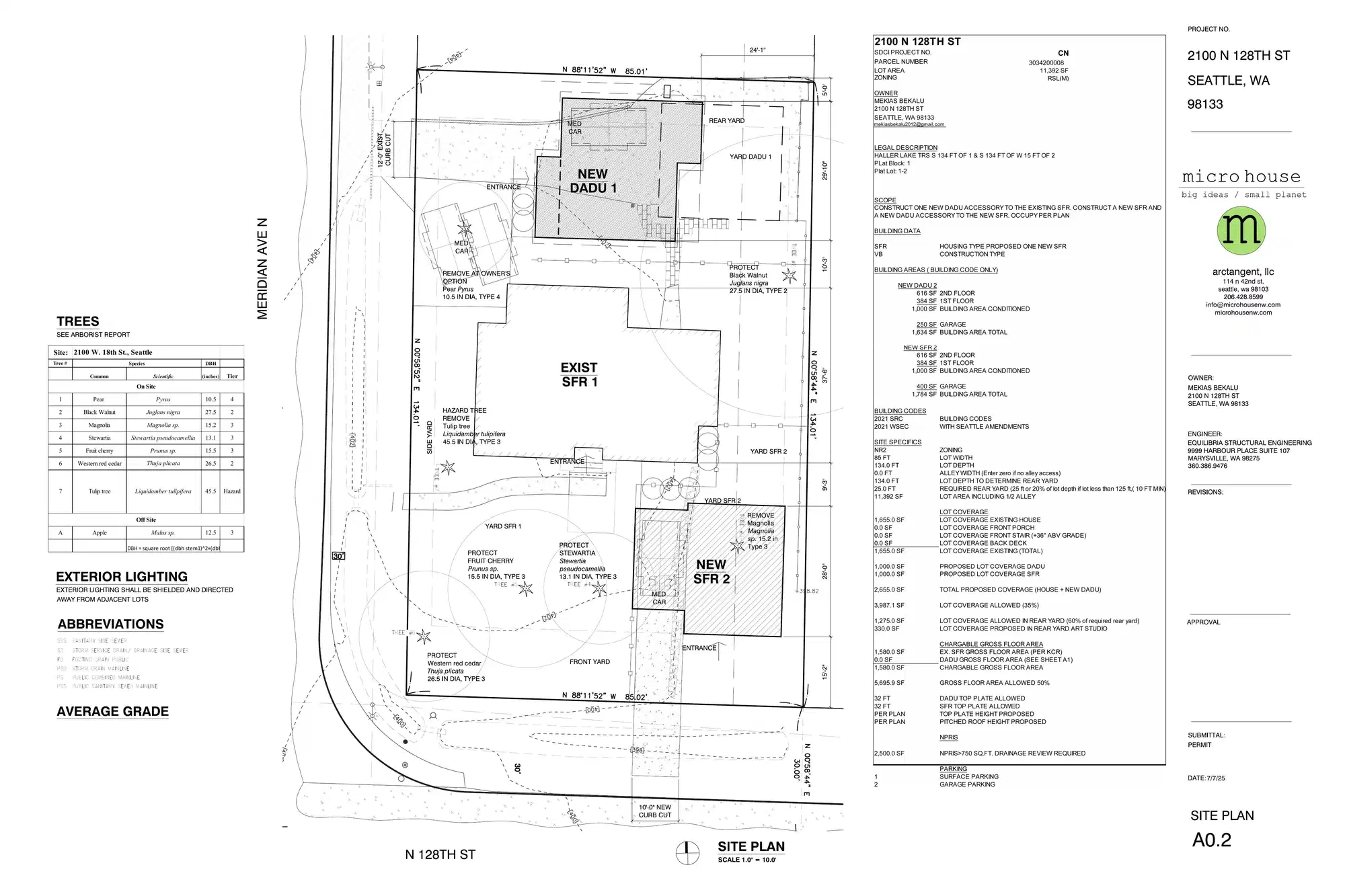 Site plan for 12812 Meridian Ave N