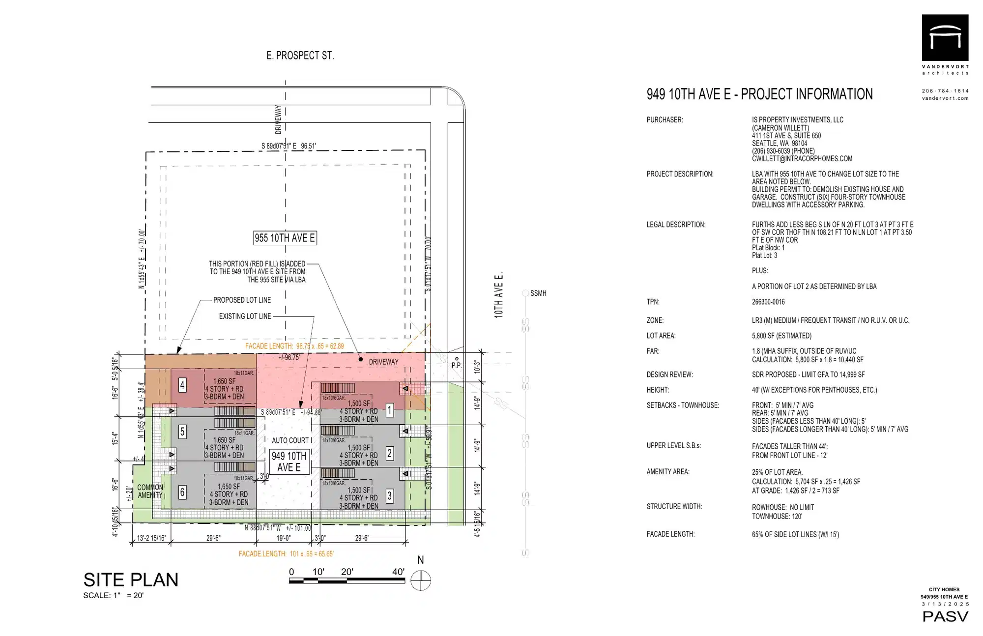 Site plan for 949 A 10th Ave E