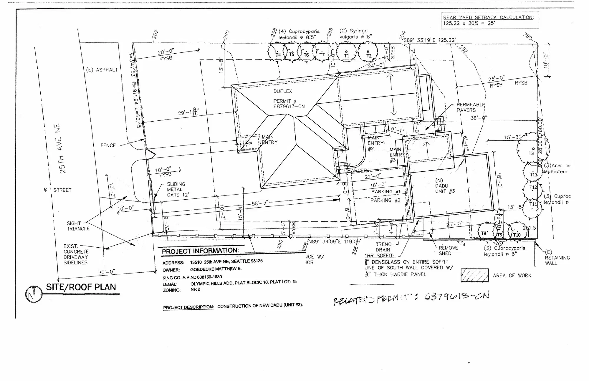 Site plan for 13508 25th Ave NE
