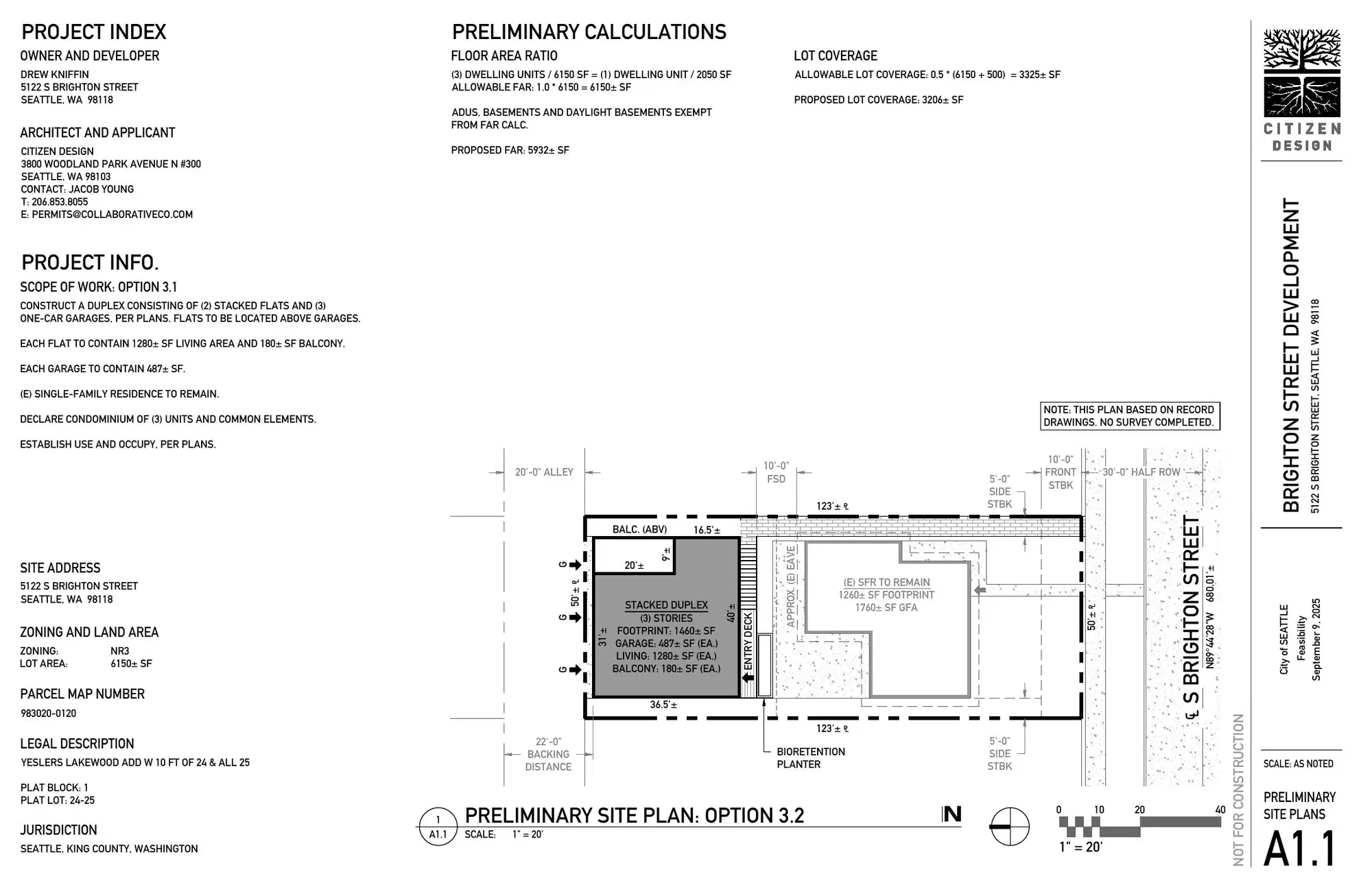 Site plan for 5124 S Brighton St