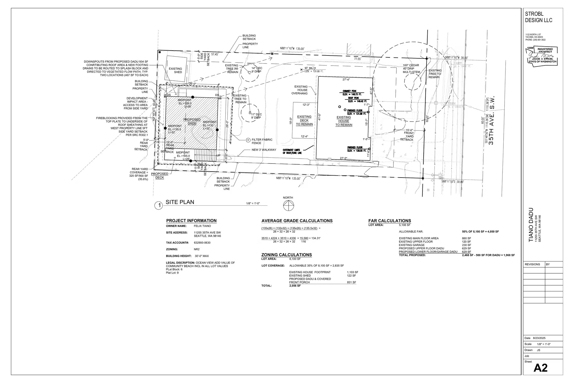 Site plan for 11257 35th Ave SW