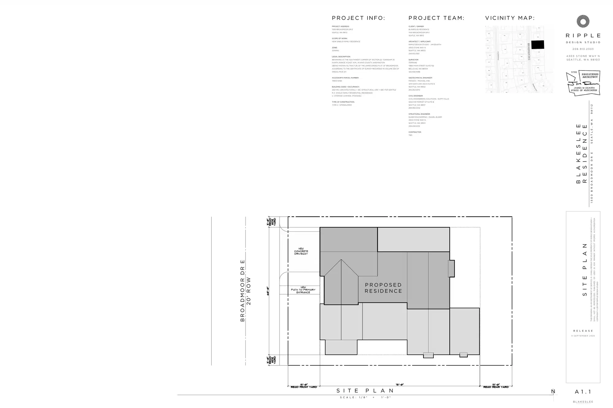 Site plan for 1500 Broadmoor Dr E