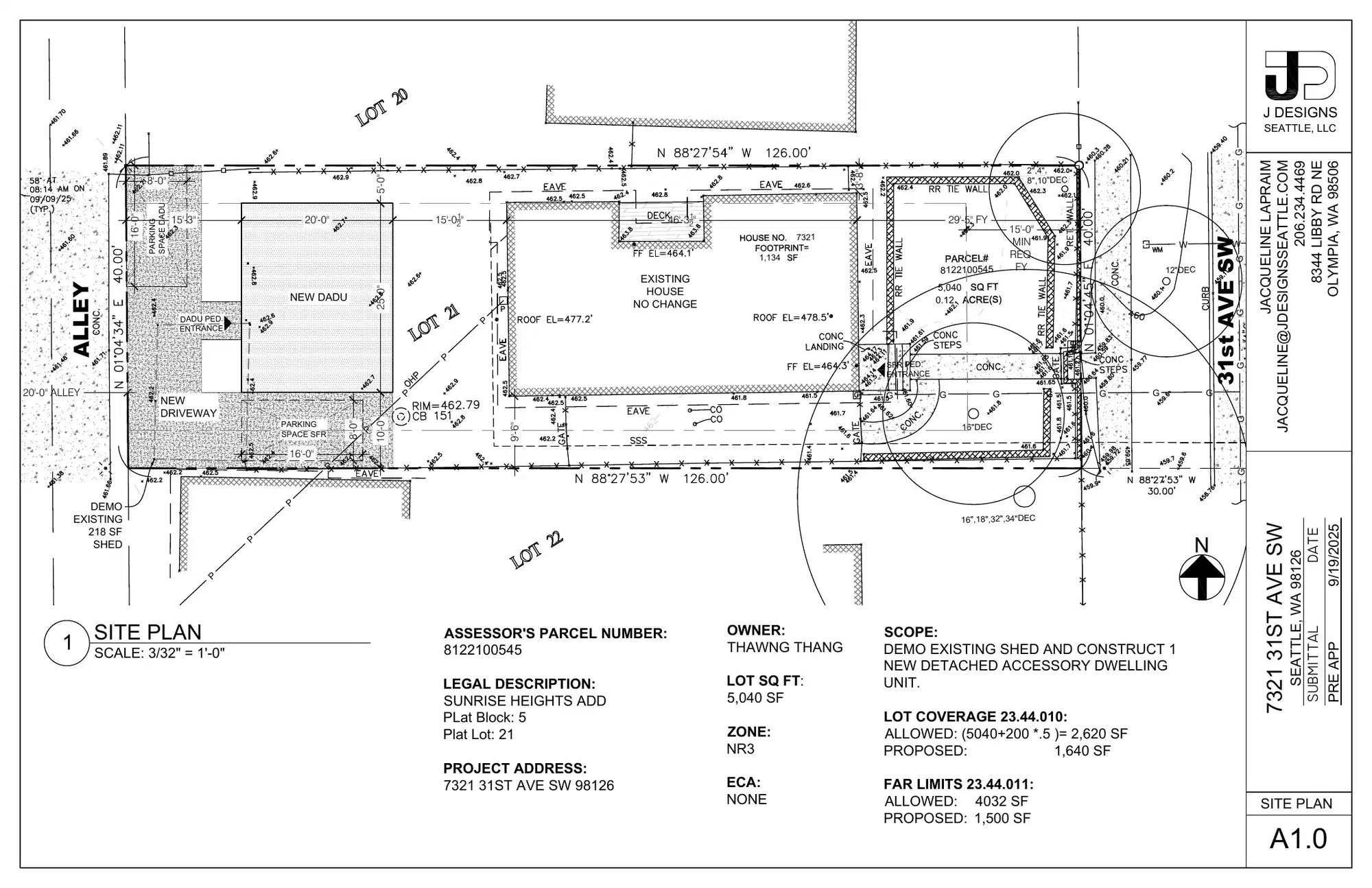 Site plan for 7323 31st Ave SW