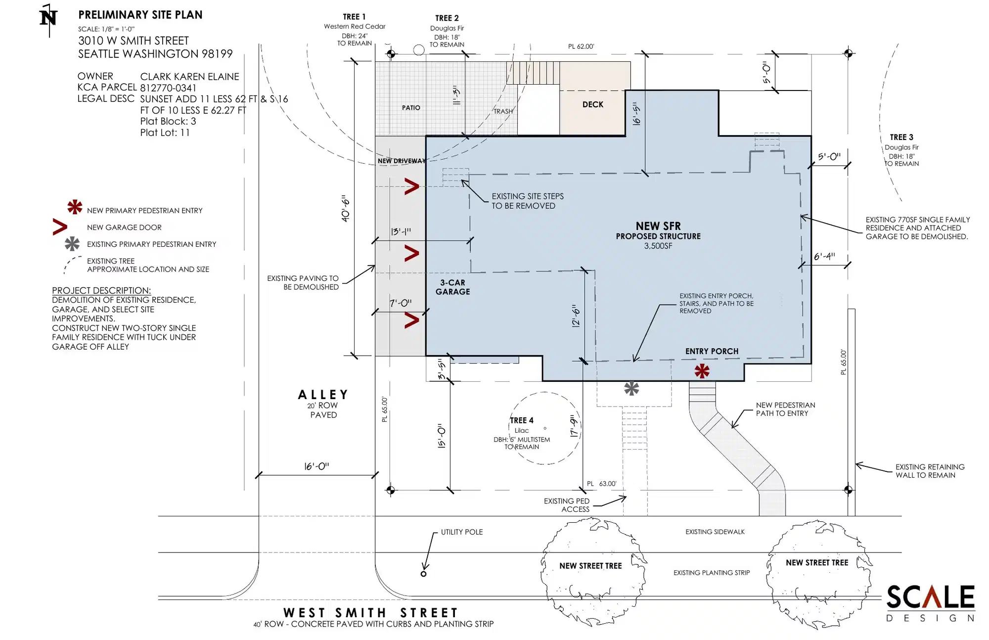 Site plan for 3010 W Smith St