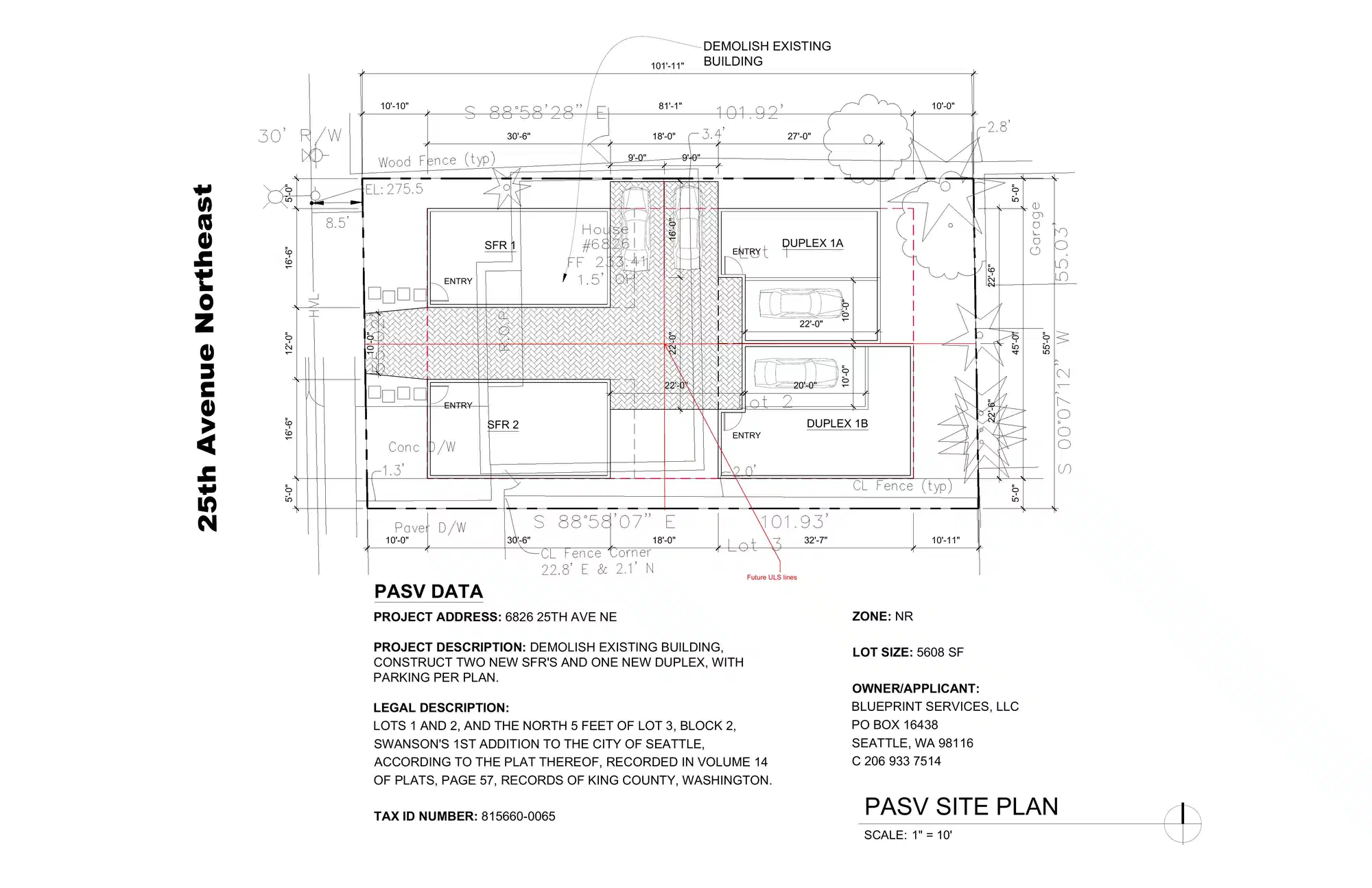 Site plan for 6824 A 25th Ave NE
