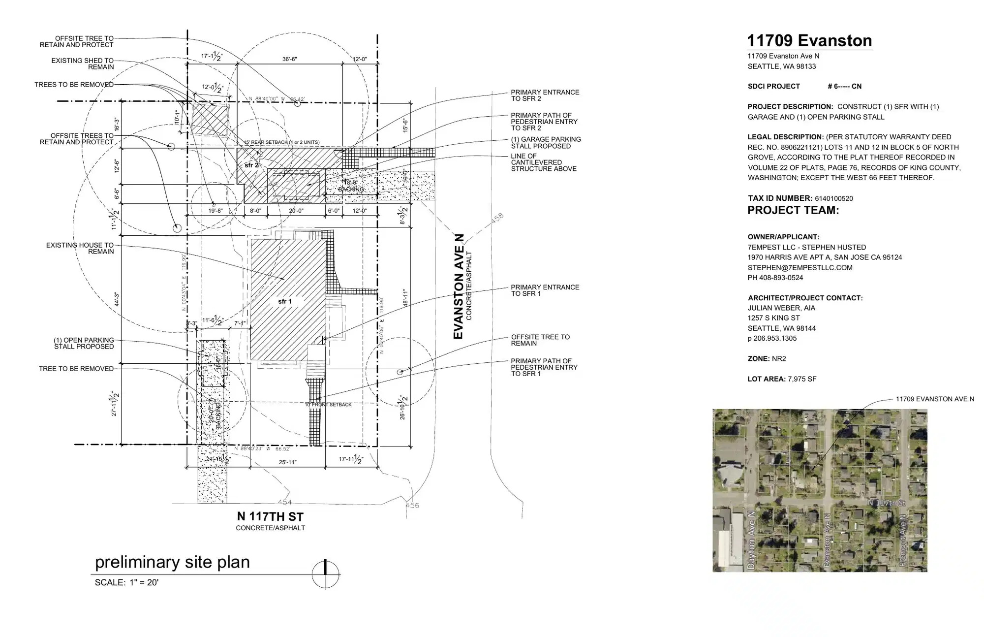 Site plan for 11709 Evanston Ave N