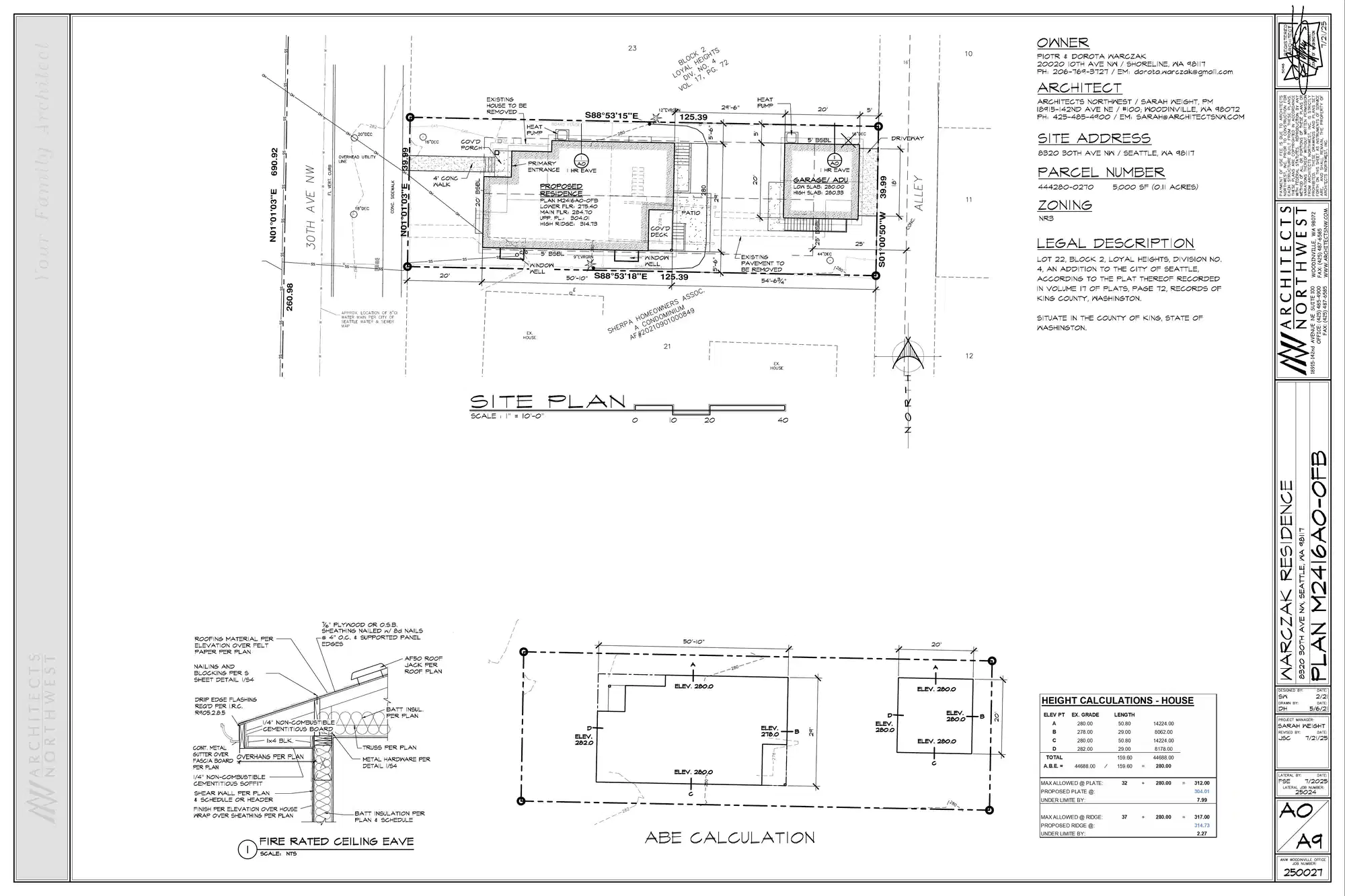 Site plan for 8320 30th Ave NW