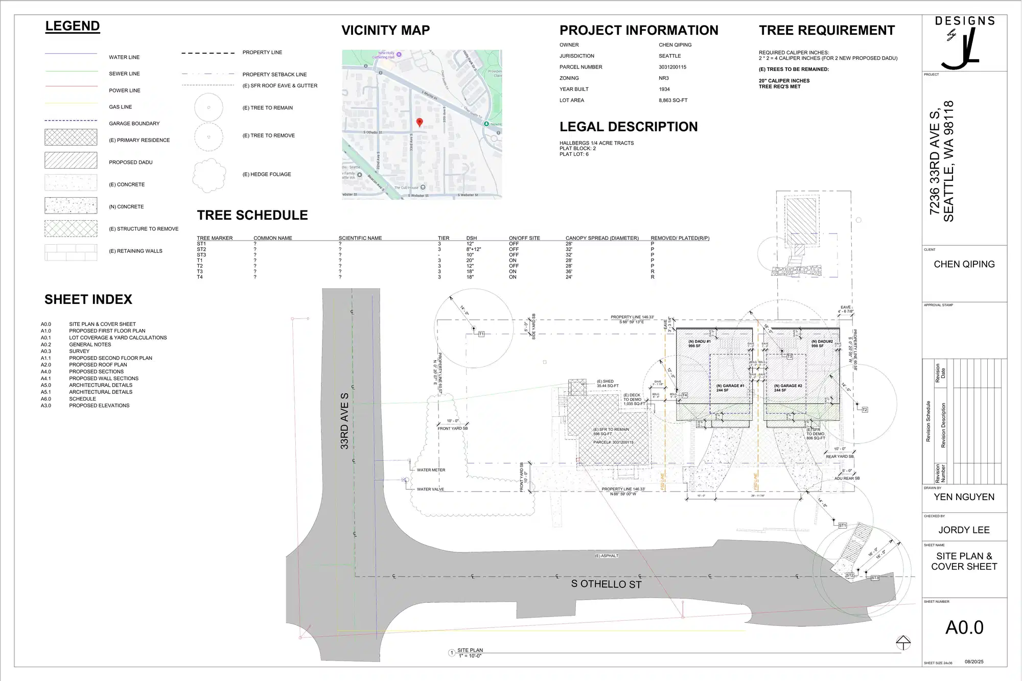 Site plan for 3310 S Othello St