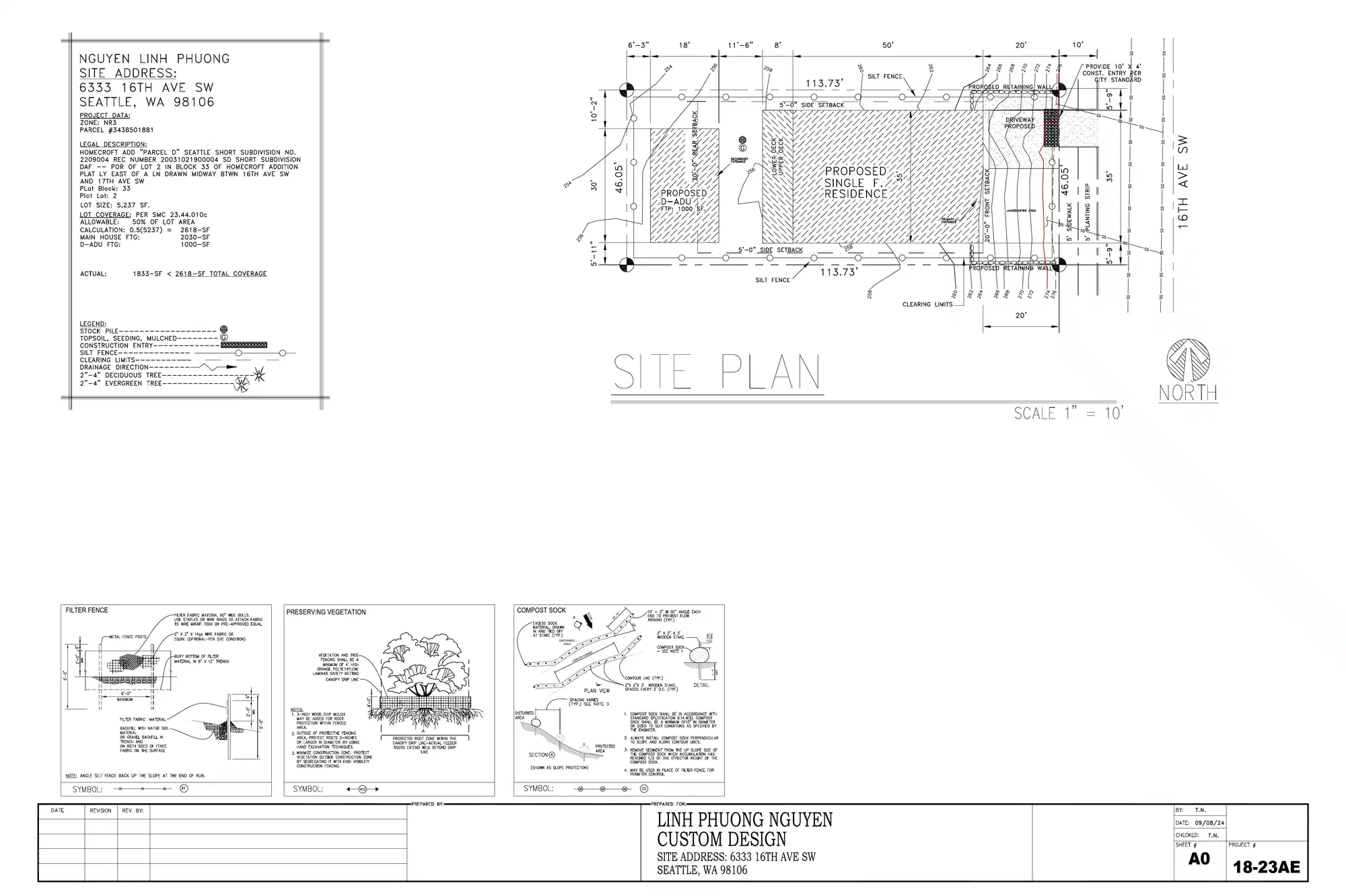 Site plan for 6333 16th Ave SW