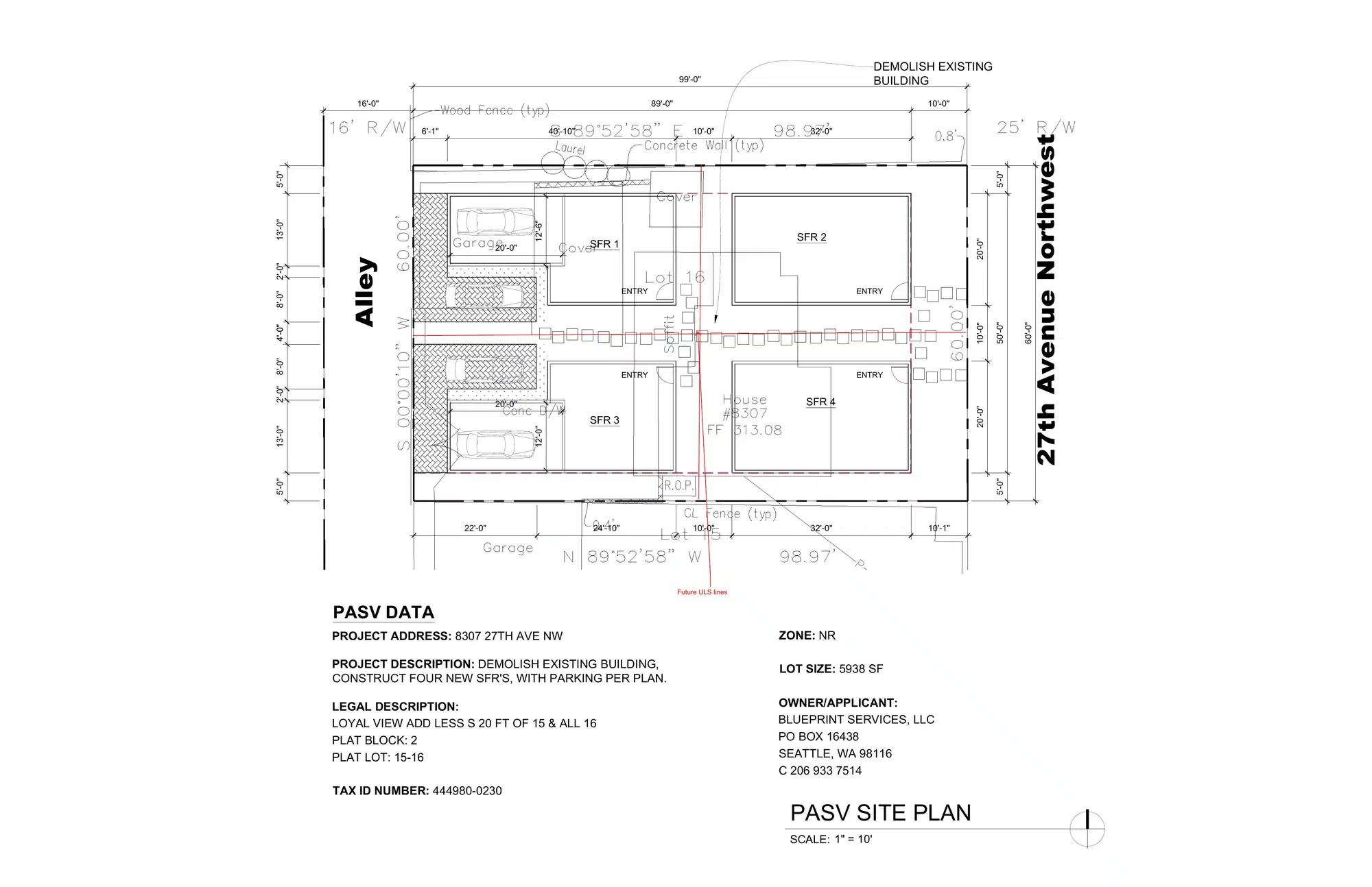 Site plan for 8309 27th Ave NW