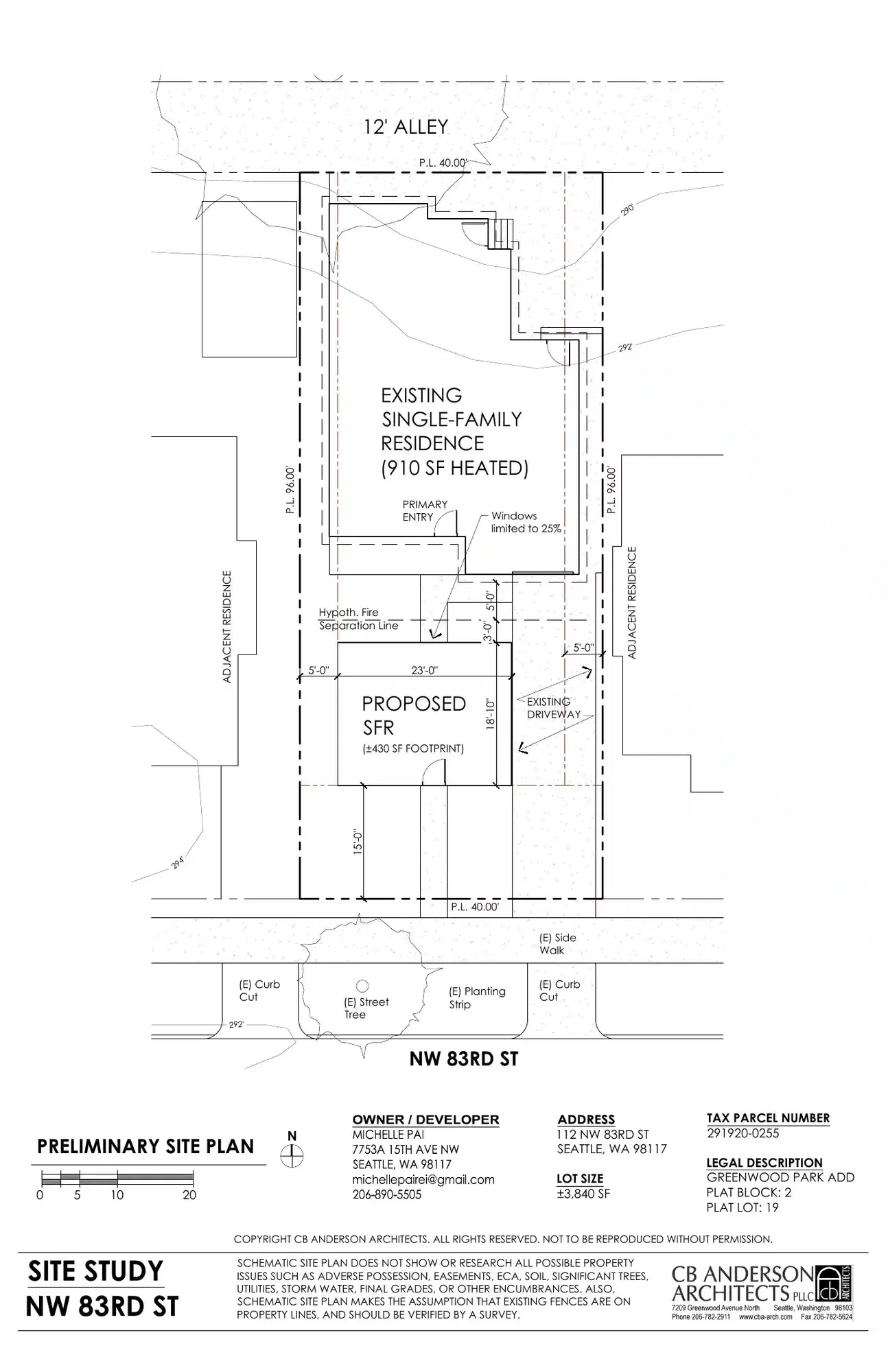 Site plan for 114 NW 83rd St