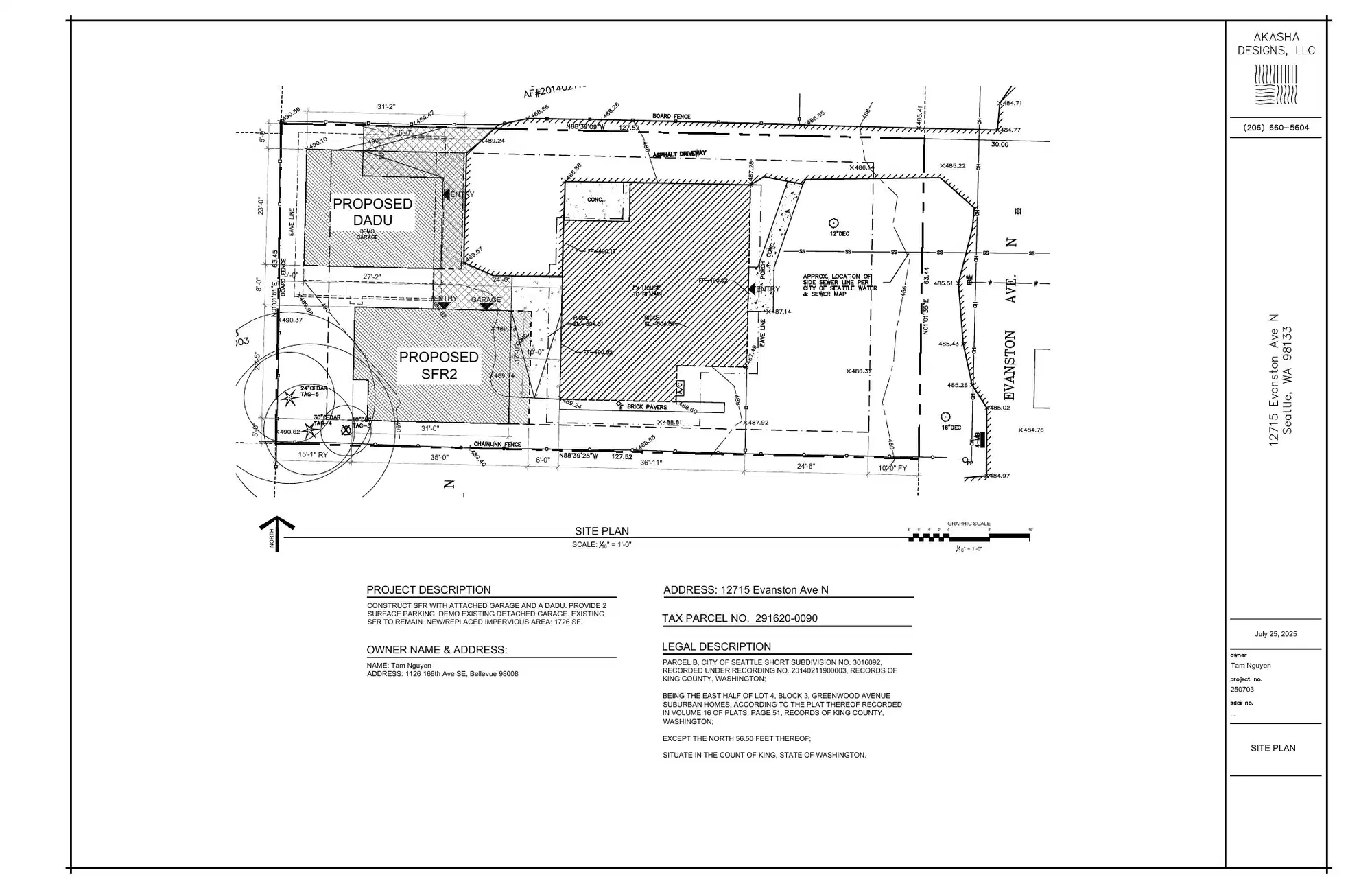 Site plan for 12719 Evanston Ave N