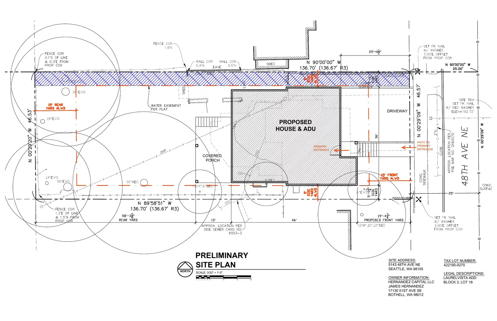 Site plan for 5143 48th Ave NE