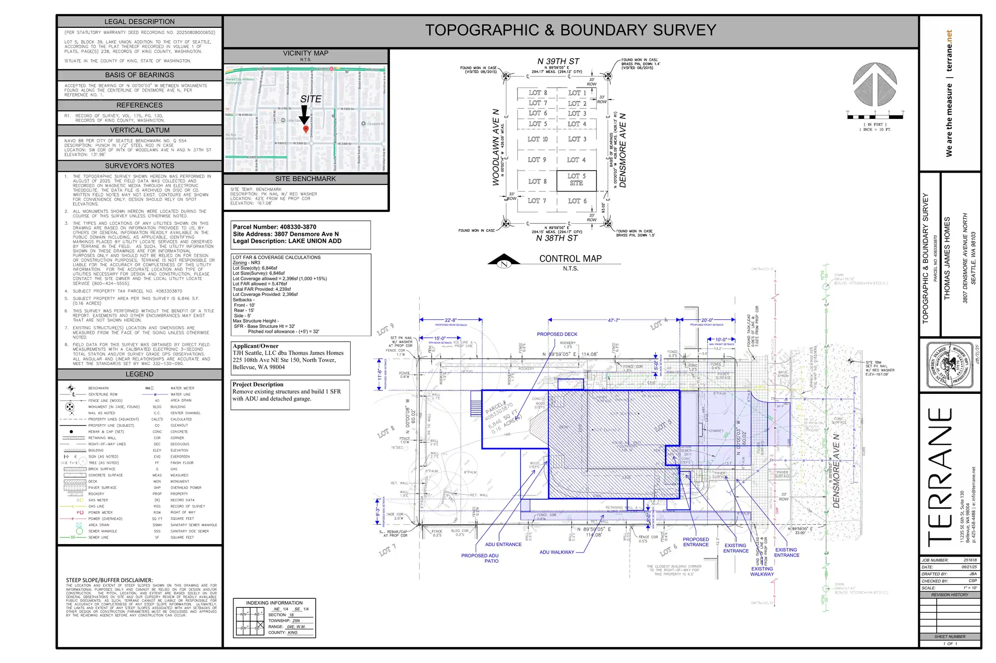 Site plan for 3807 Densmore Ave N