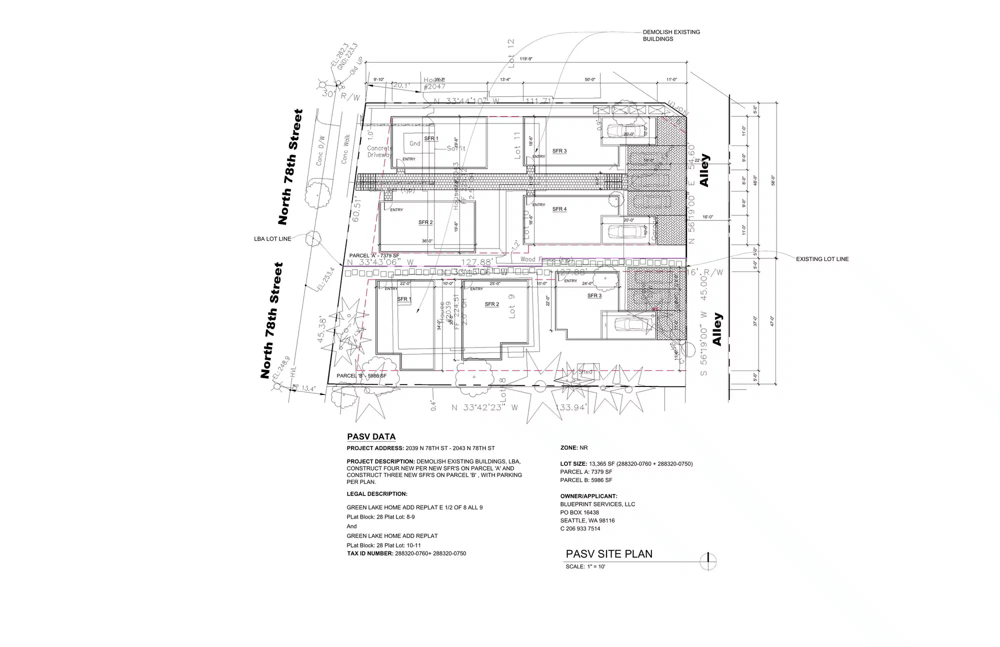 Site plan for 2039 N 78th St