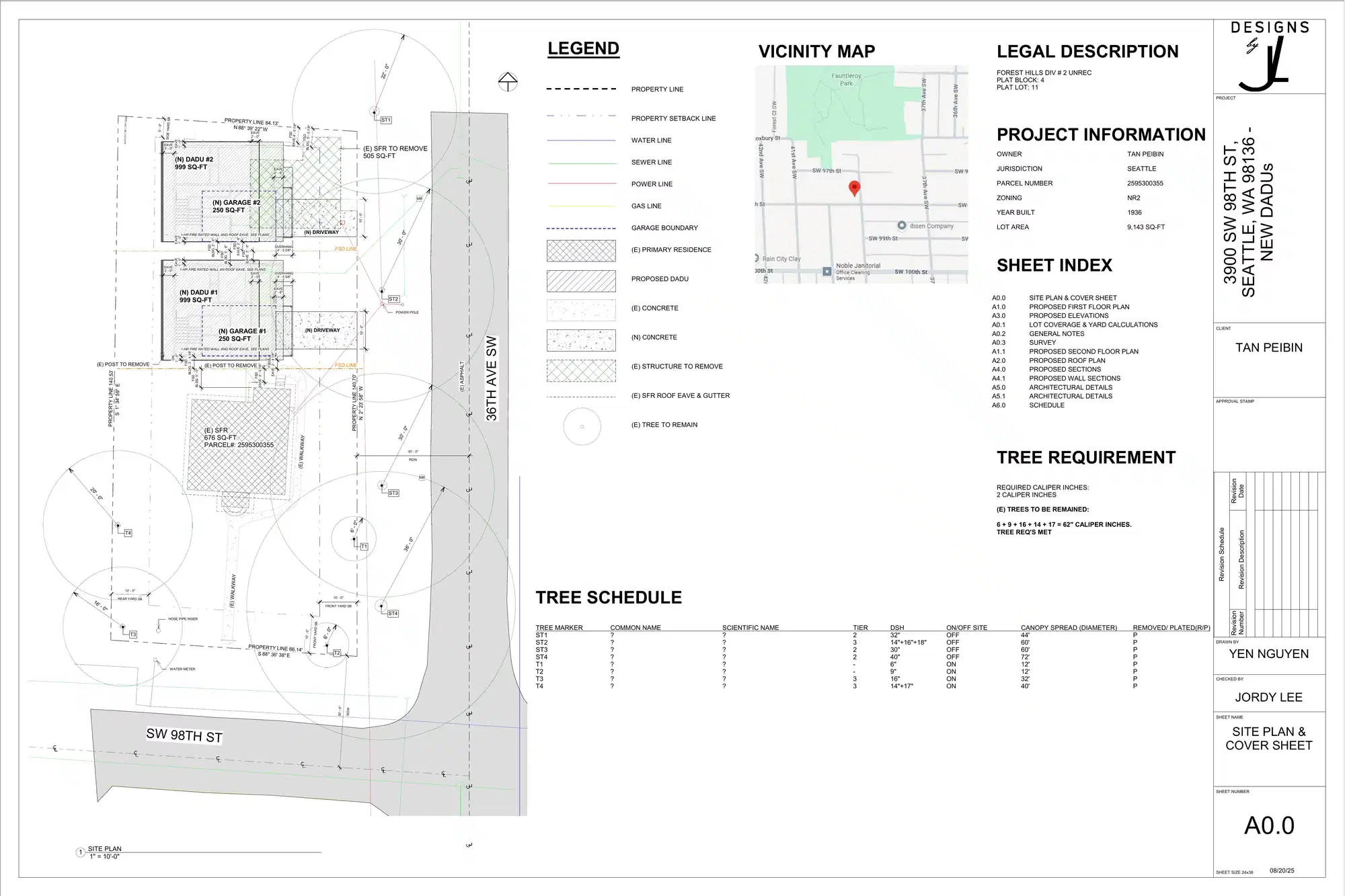 Site plan for 9715 39th Ave SW