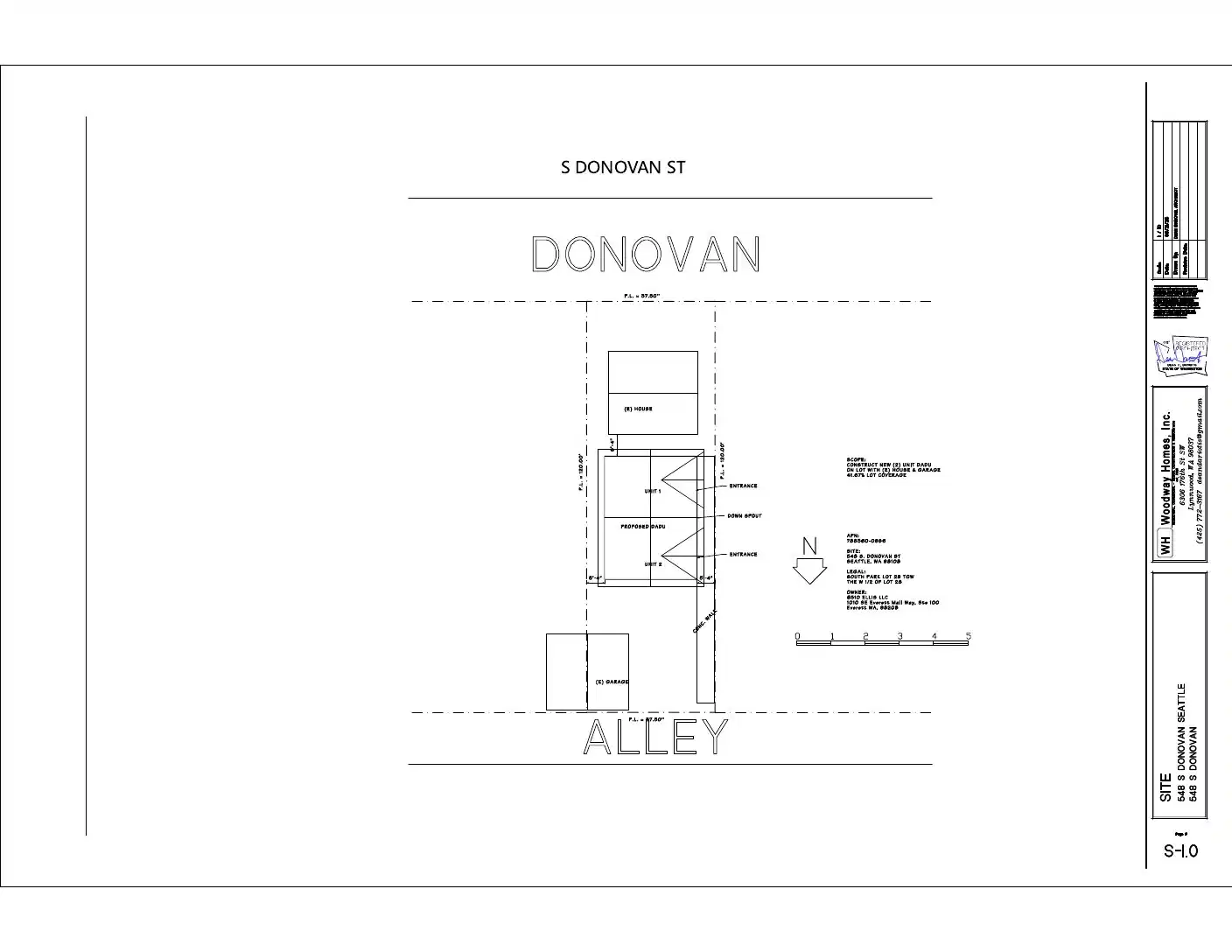 Site plan for 548 S Donovan St
